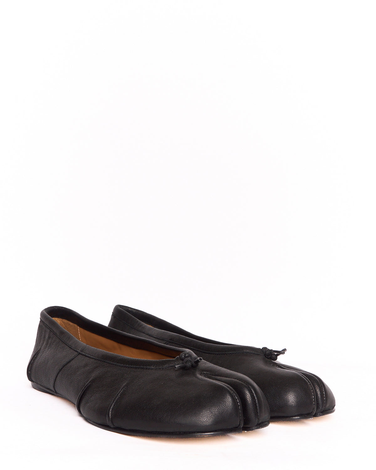 Maison Margiela Black Leather Tabi Ballerina Flats