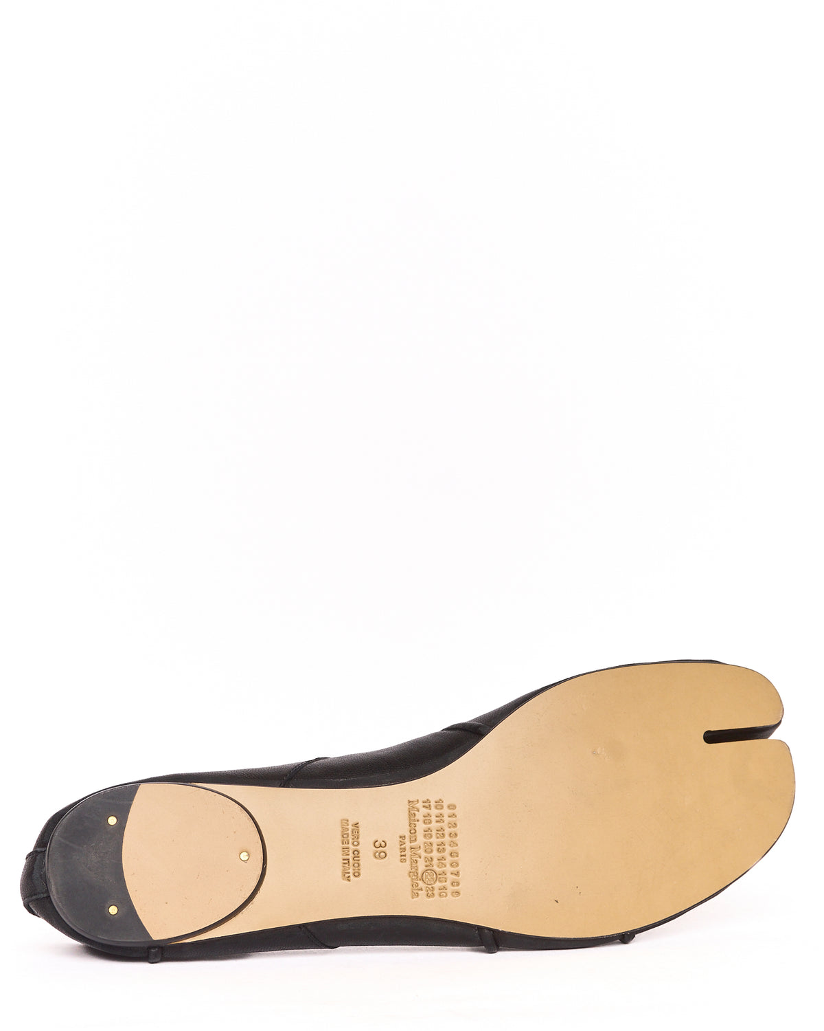 Maison Margiela Black Leather Tabi Ballerina Flats