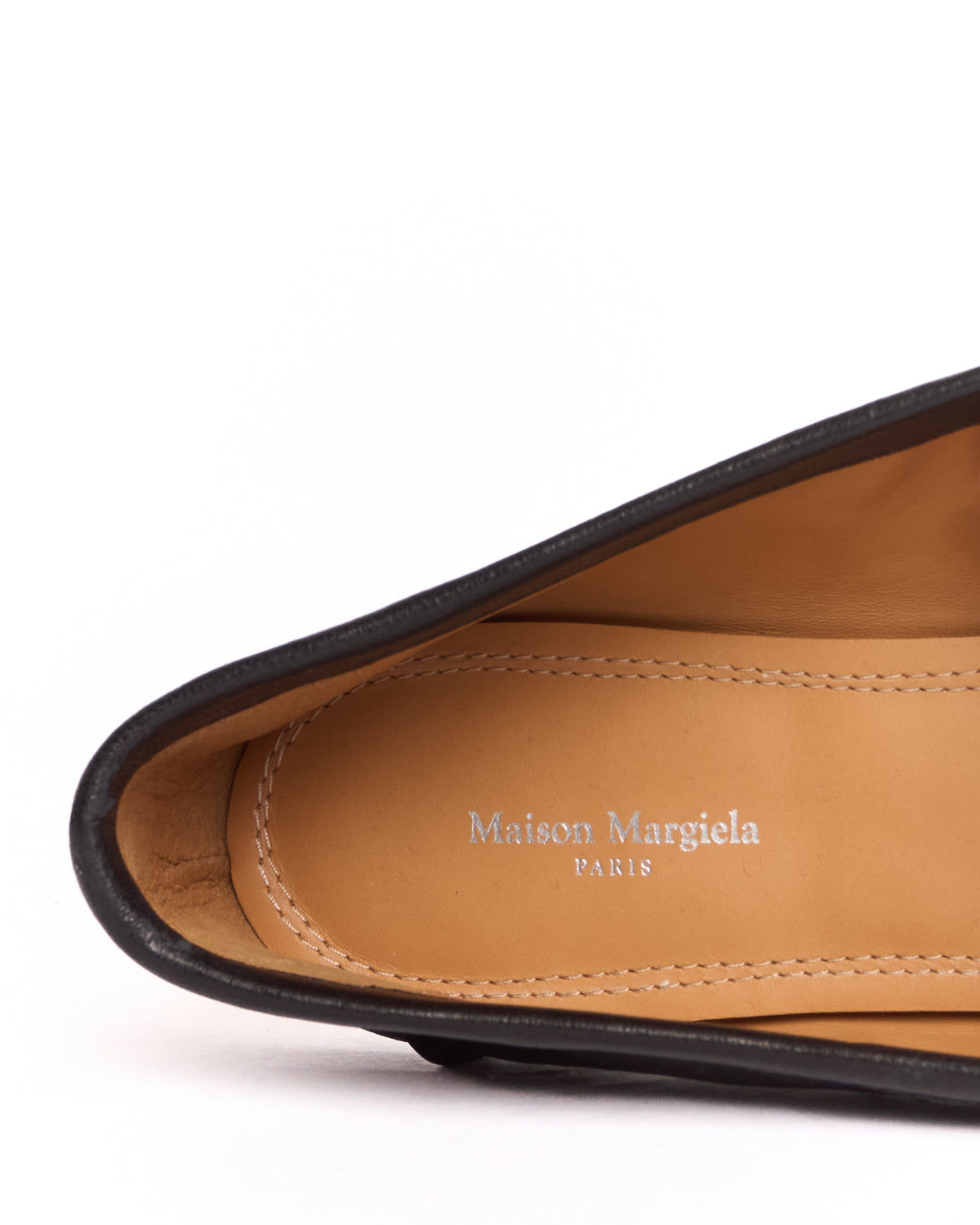 Maison Margiela Black Leather Tabi Ballerina Flats