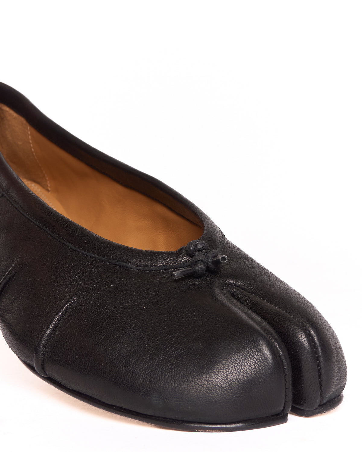 Maison Margiela Black Leather Tabi Ballerina Flats