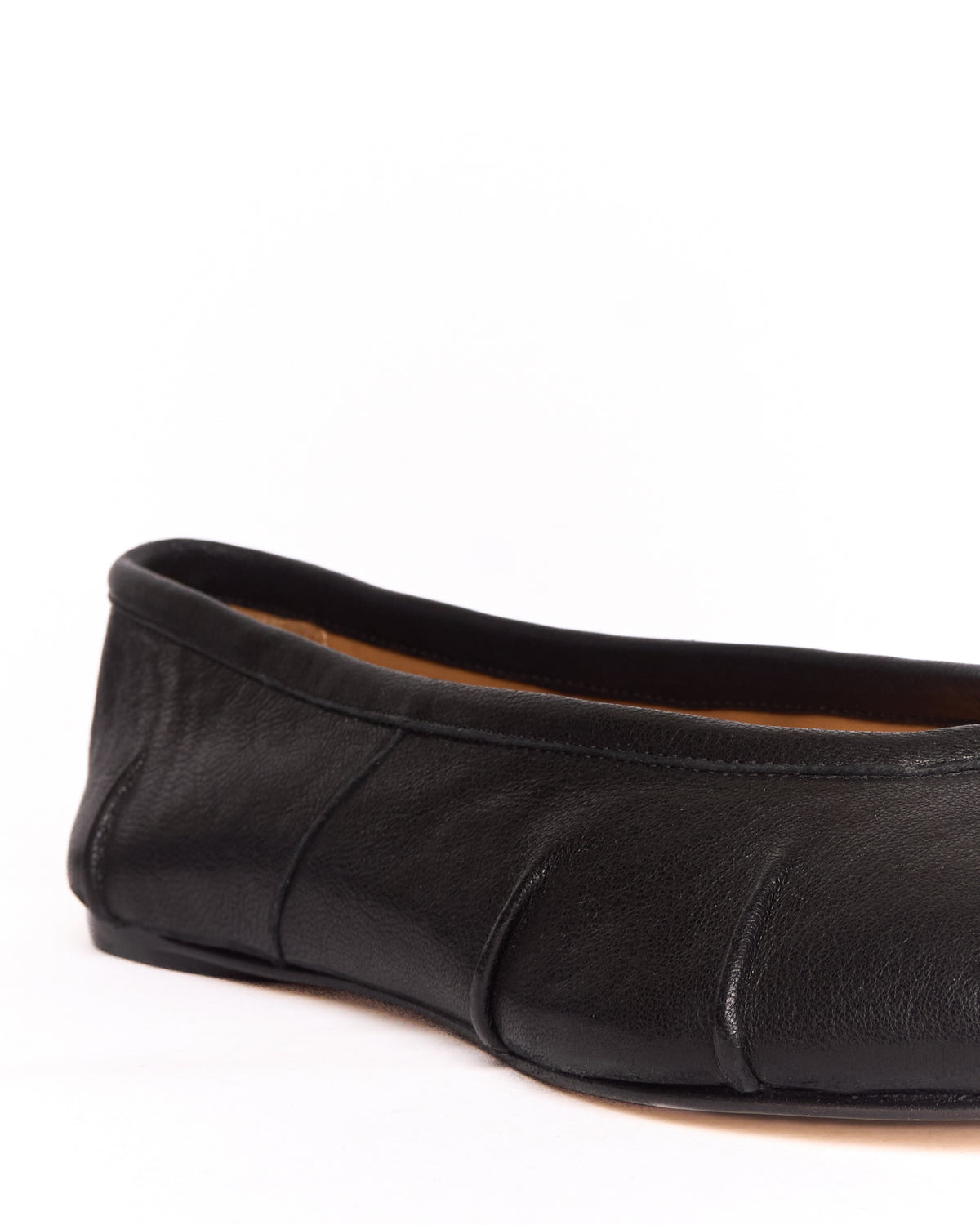 Maison Margiela Black Leather Tabi Ballerina Flats