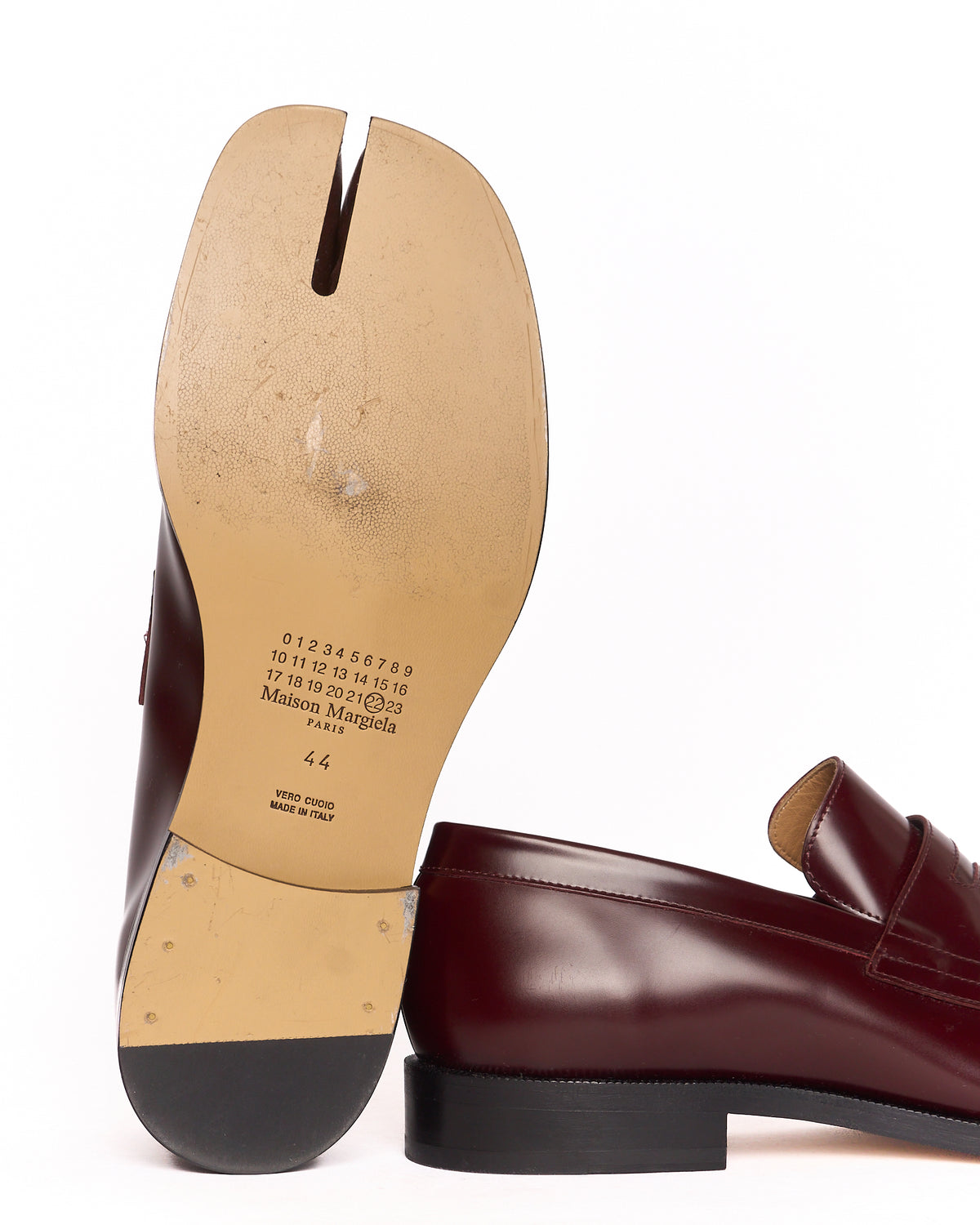 Maison Margiela Burgundy Tabi Loafers