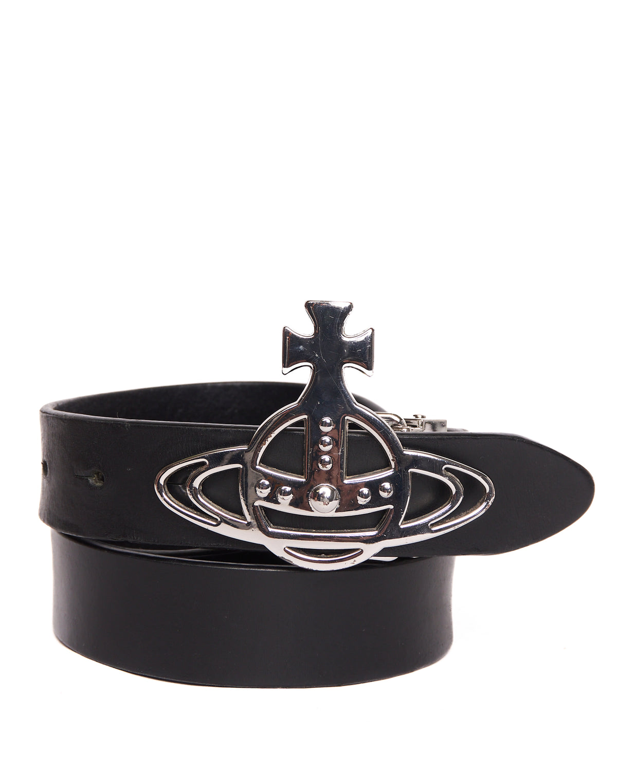 Vivienne Westwood Orb Buckle Black Buttero Leather Belt