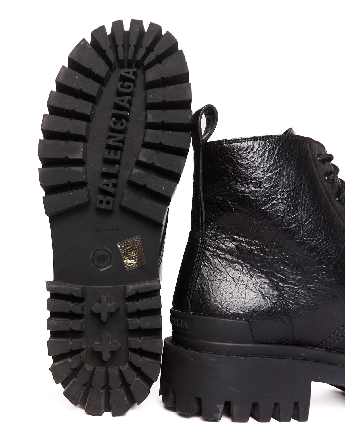 S/S23 Balenciaga Black Arena Lambskin Strike Bootie L20