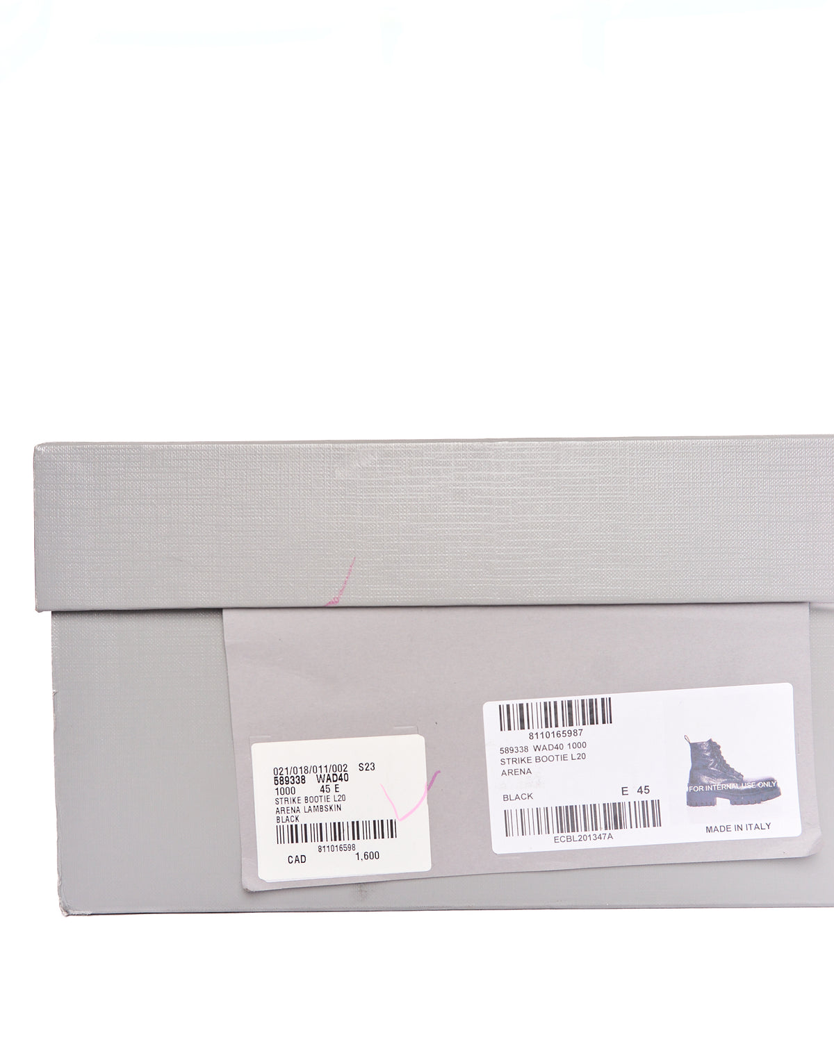 S/S23 Balenciaga Black Arena Lambskin Strike Bootie L20