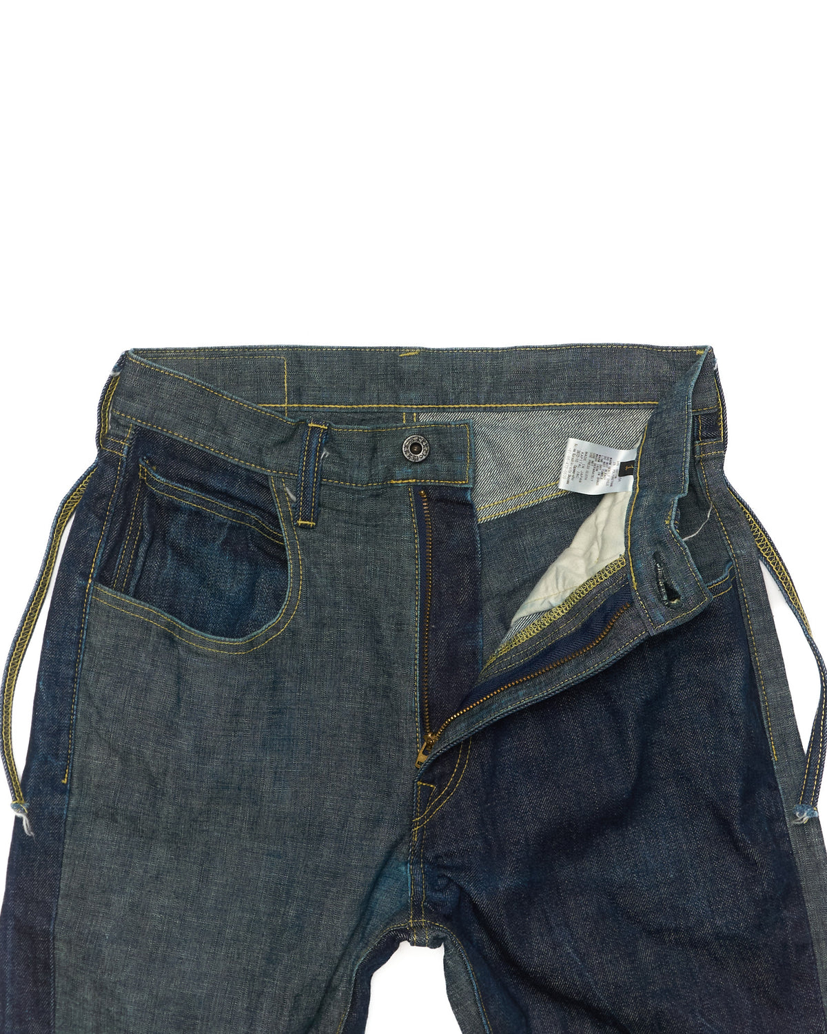 F/W17 Kapital Two-tone Indigo Asymmetric "Mottainai Denim" Pants
