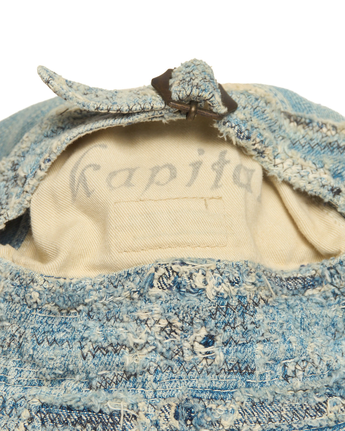 Kapital 11.5Oz Old Man and The Sea Distressed Denim Bucket Hat