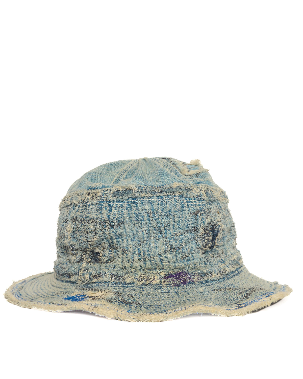 Kapital 11.5Oz Old Man and The Sea Distressed Denim Bucket Hat
