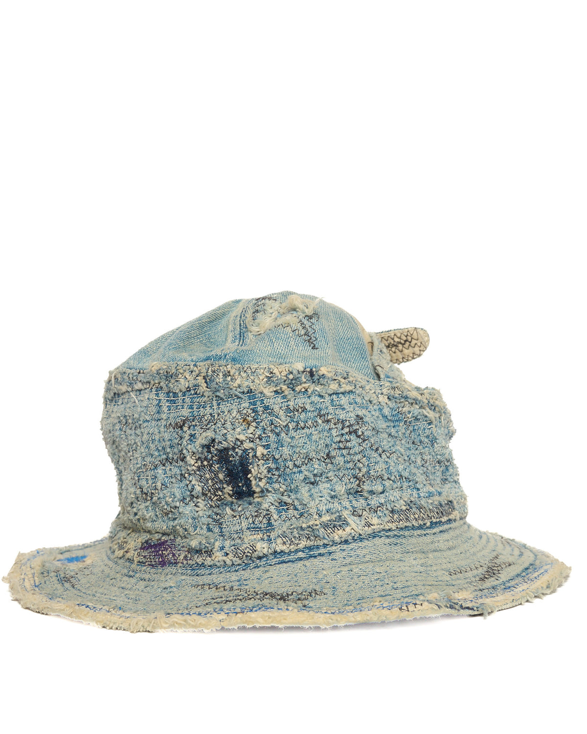 Kapital 11.5Oz Old Man and The Sea Distressed Denim Bucket Hat
