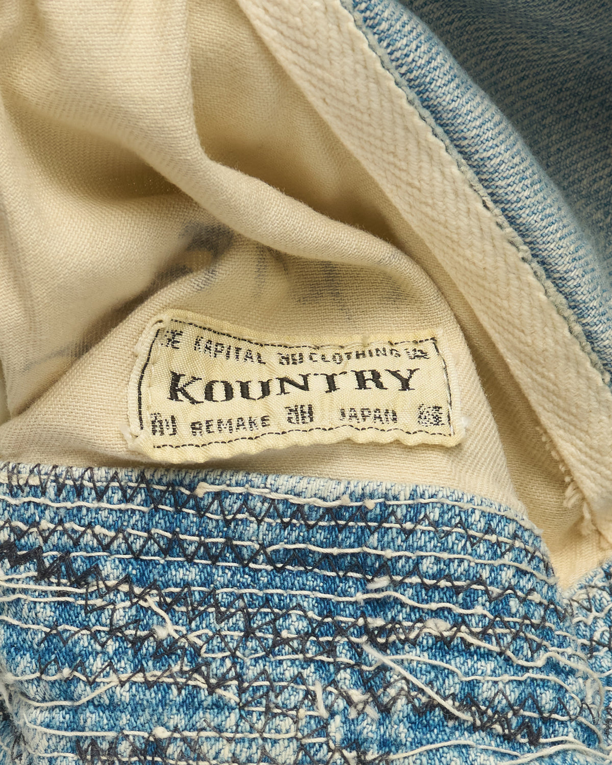 Kapital 11.5Oz Old Man and The Sea Distressed Denim Bucket Hat