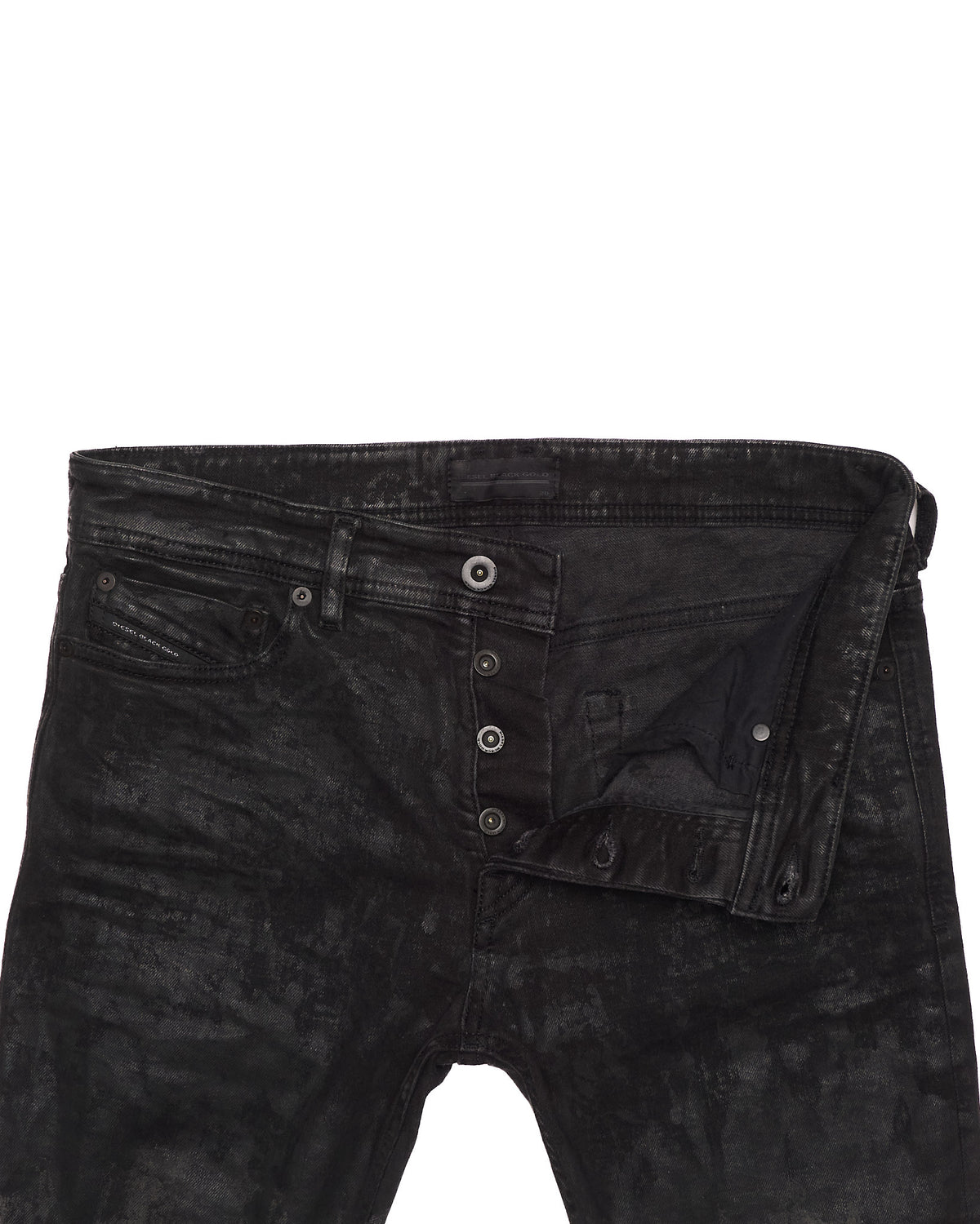 Early 00s Diesel Black Gold Gradient Painted Jeans