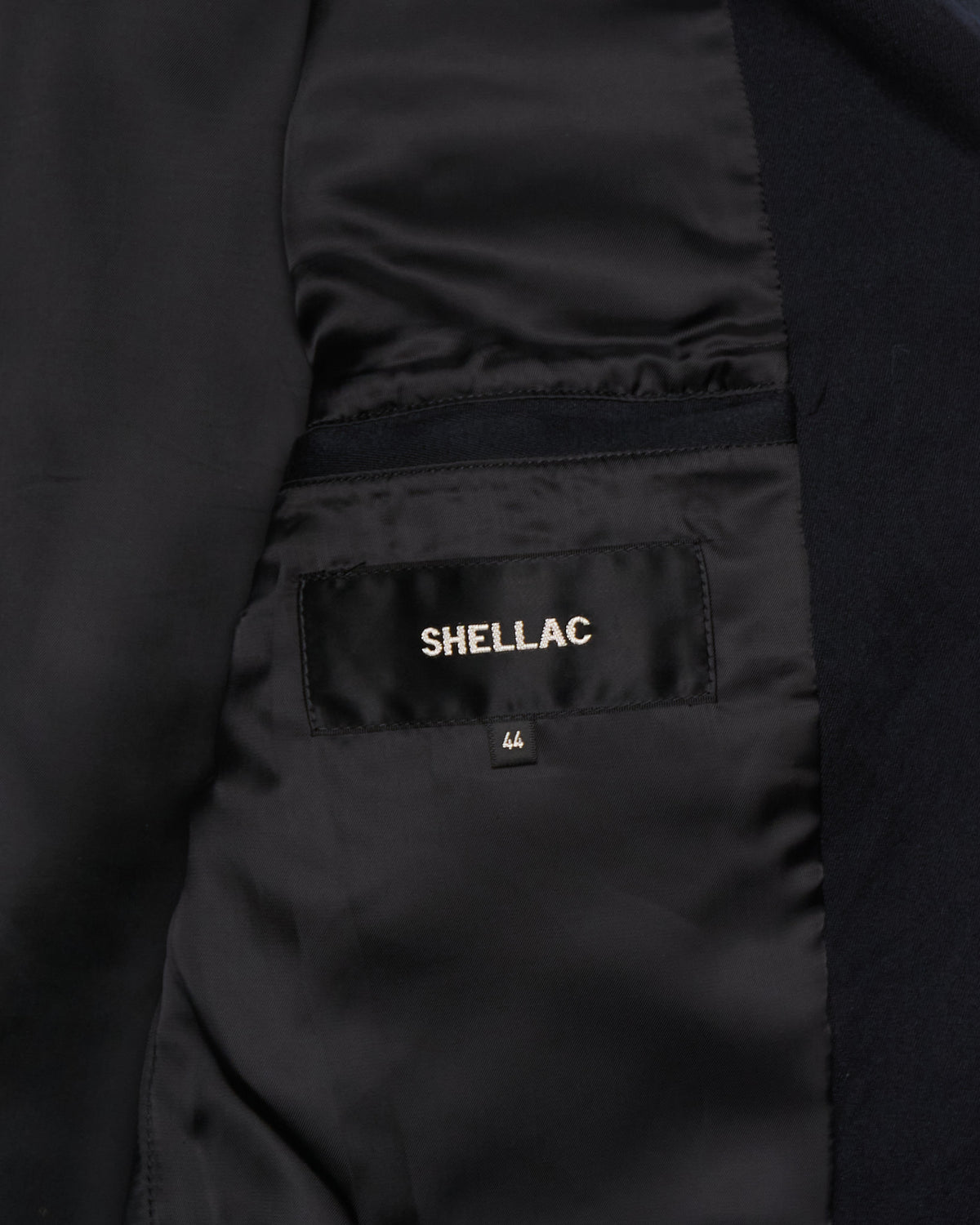 Early 00s Shellac Navy Buckle Rider Jacket