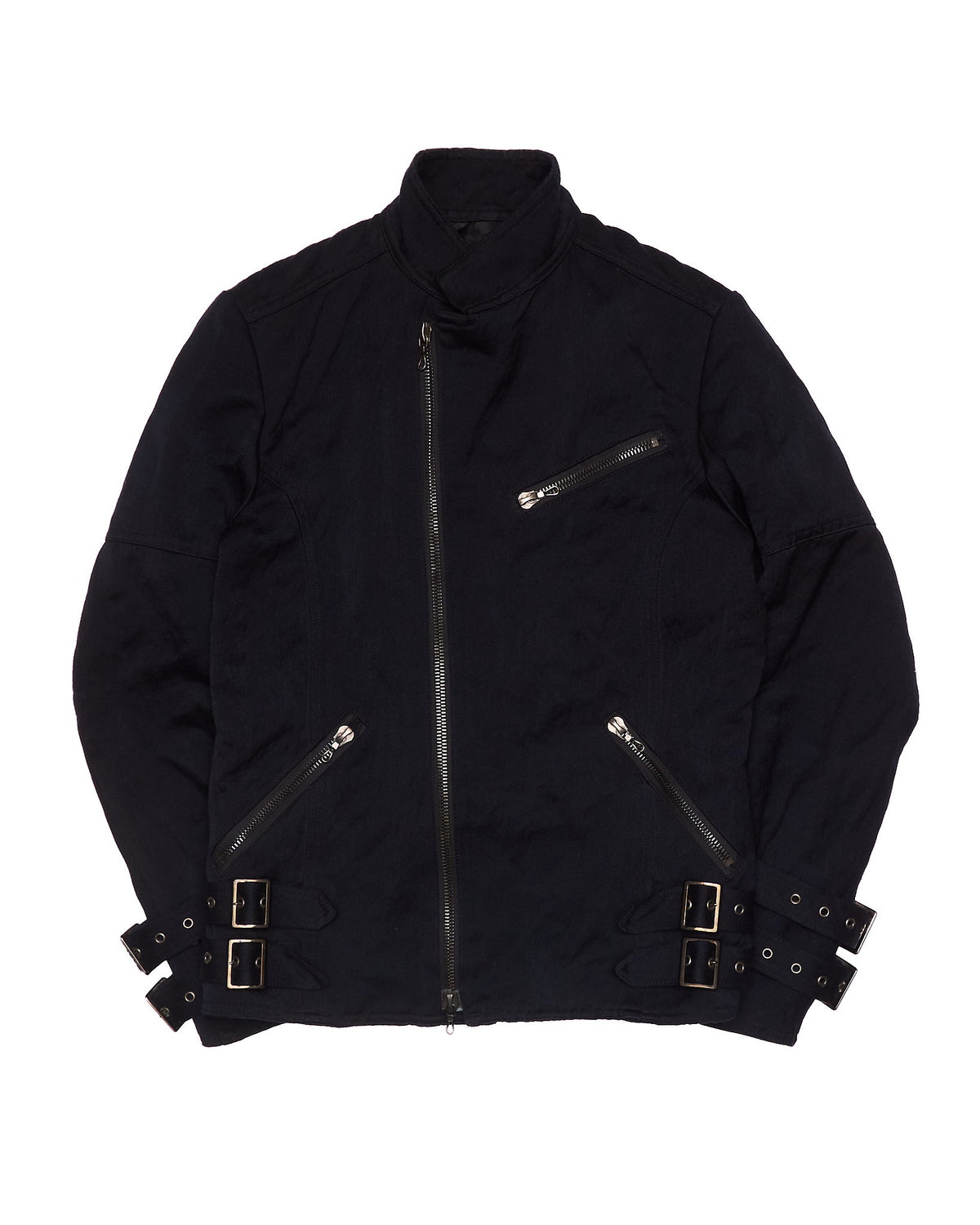 Early 00s Shellac Navy Buckle Rider Jacket
