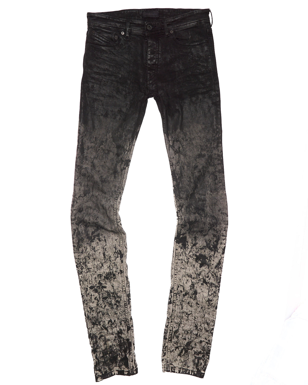 Early 00s Diesel Black Gold Gradient Painted Jeans