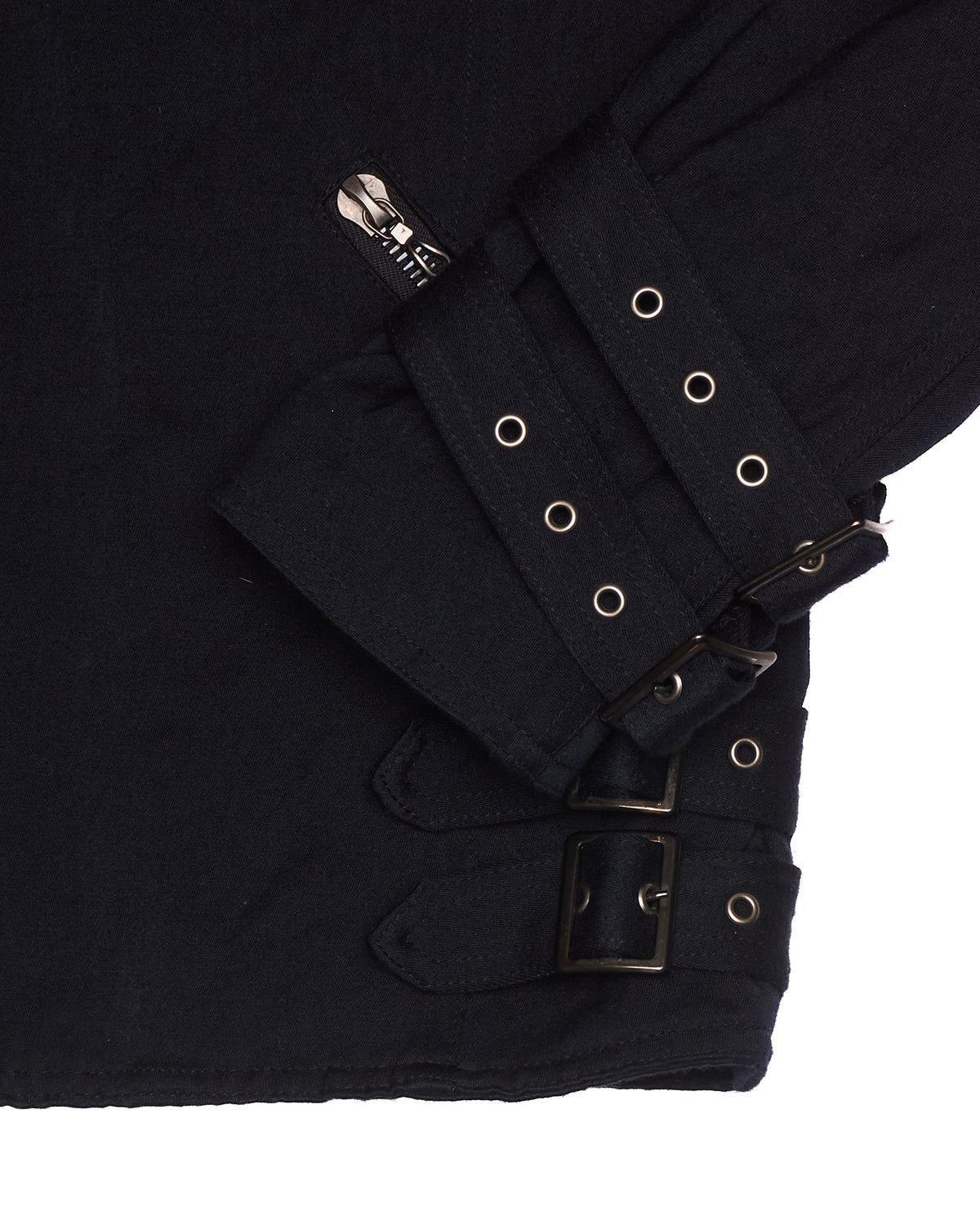 Early 00s Shellac Navy Buckle Rider Jacket