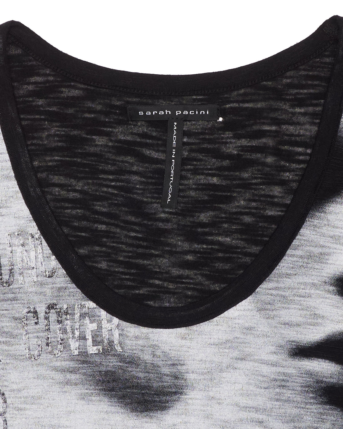 Early 00s Sarah Pacini Black “Uncover” Graphic Tank