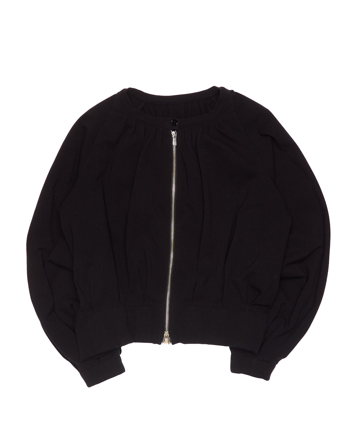 A/W11 LIMI feu Pleated Black Zip-Sweater