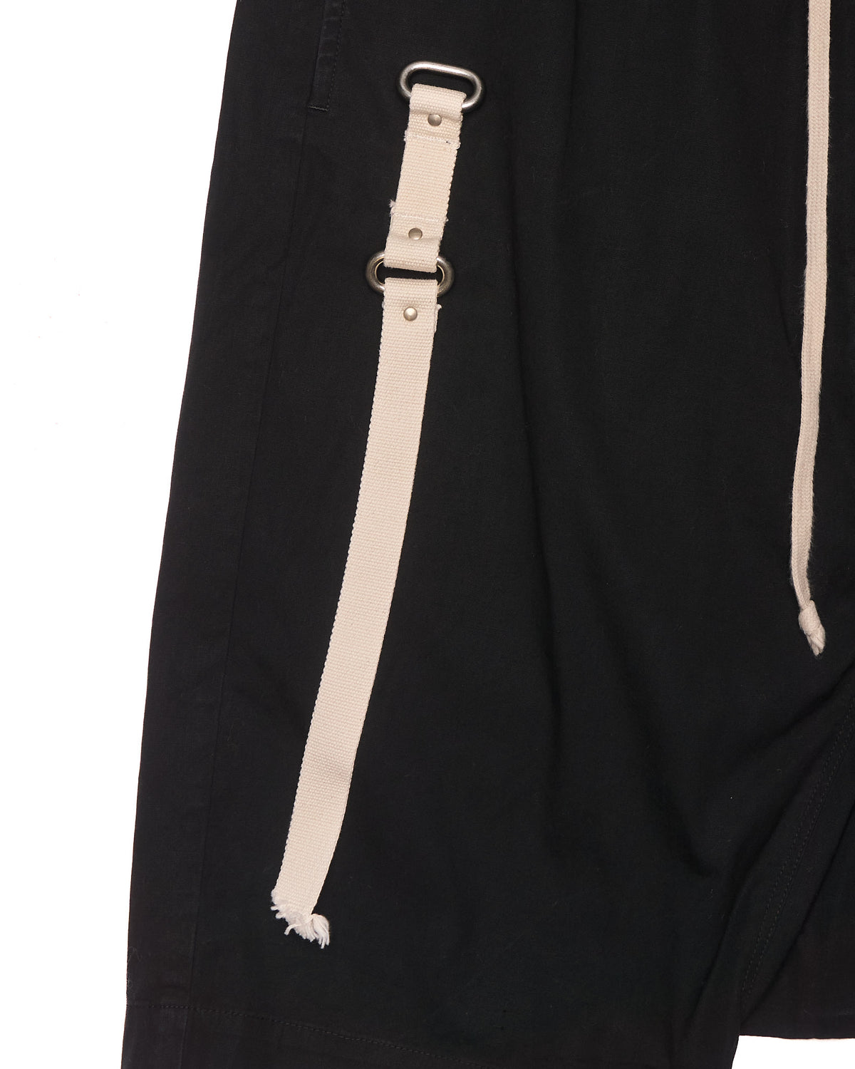 F/W19 Rick Owens "LARRY" Black Utility Drop-crotch Pod Shorts