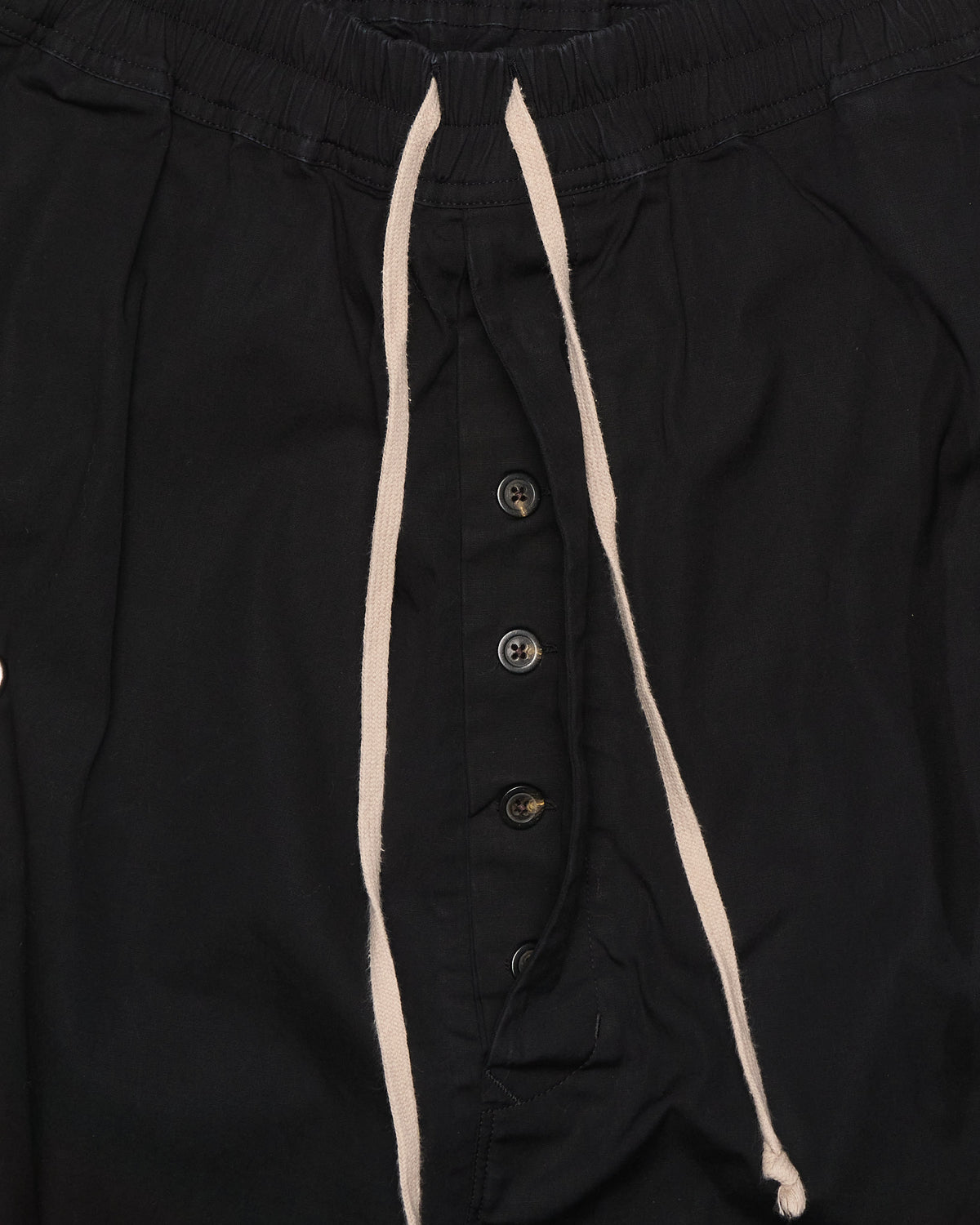 F/W19 Rick Owens "LARRY" Black Utility Drop-crotch Pod Shorts