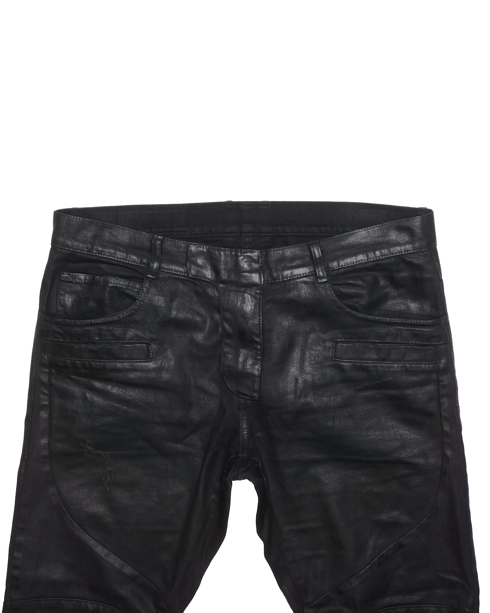 F/W16 Balmain Coated Biker Skinny Jeans