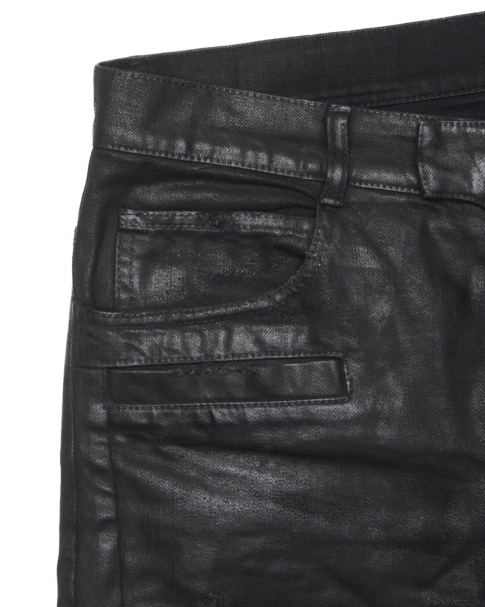 F/W16 Balmain Coated Biker Skinny Jeans