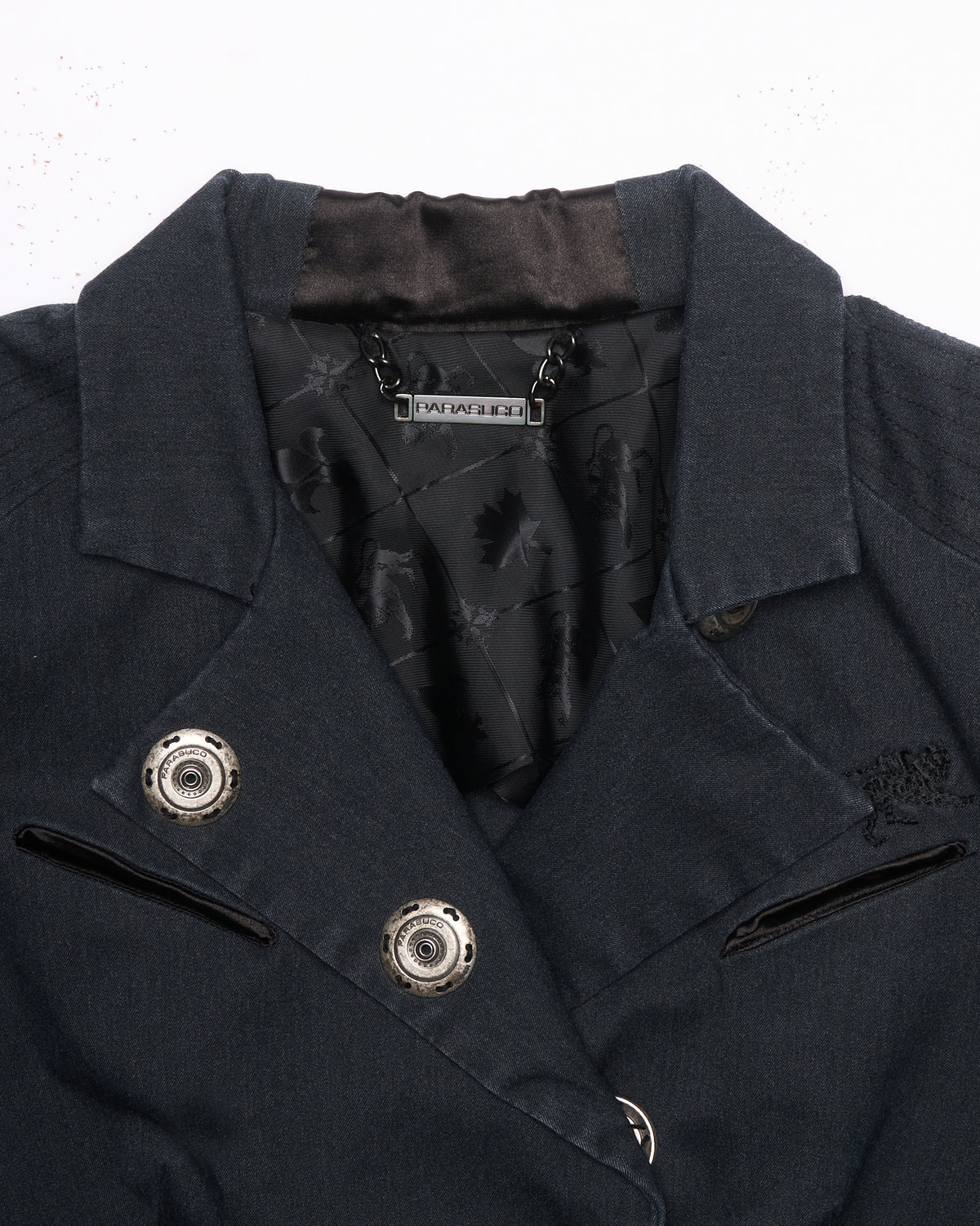 Early 2010s Parasuco Jacquard Lined Asymmetrical Moto Blazer
