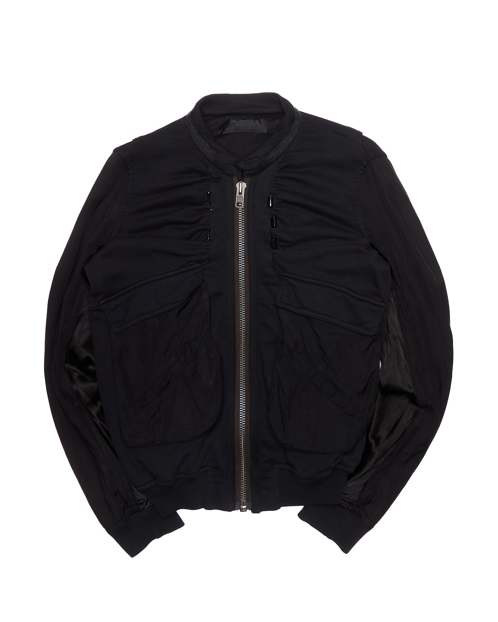 A/W17 Haider Ackermann Rouched Multi Panel Military Cargo Bomber Jacket