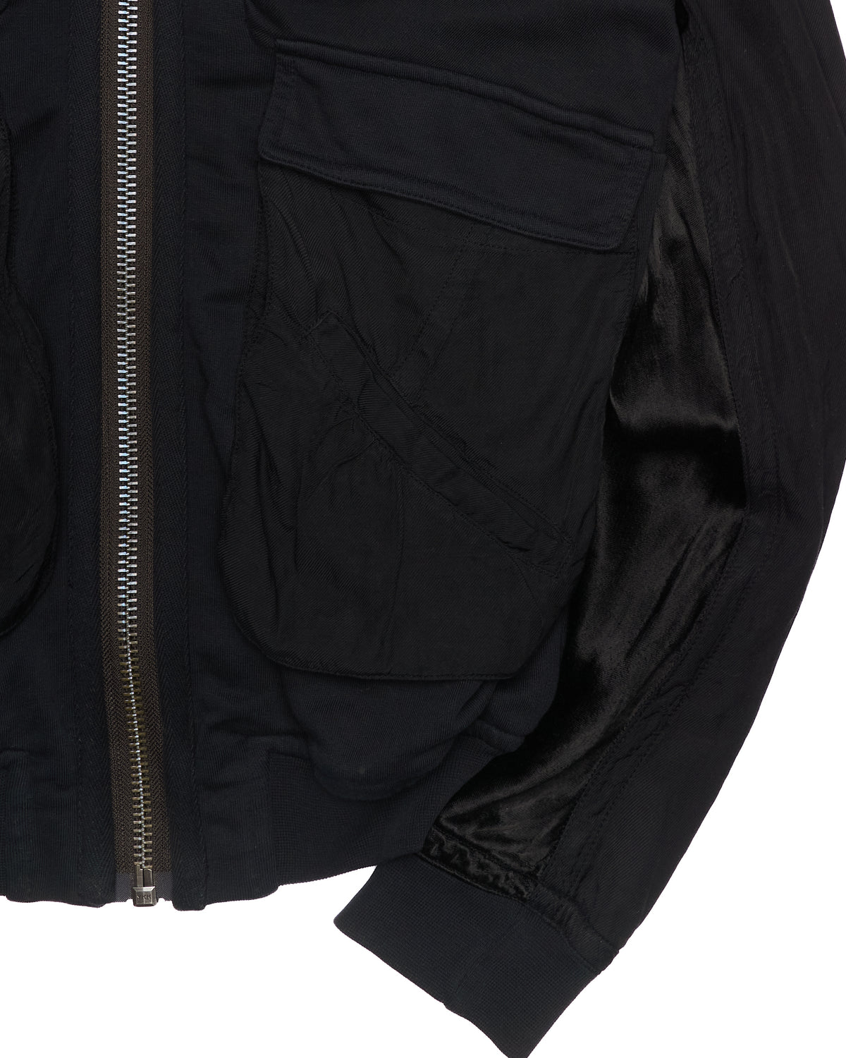 A/W17 Haider Ackermann Rouched Multi Panel Military Cargo Bomber Jacket