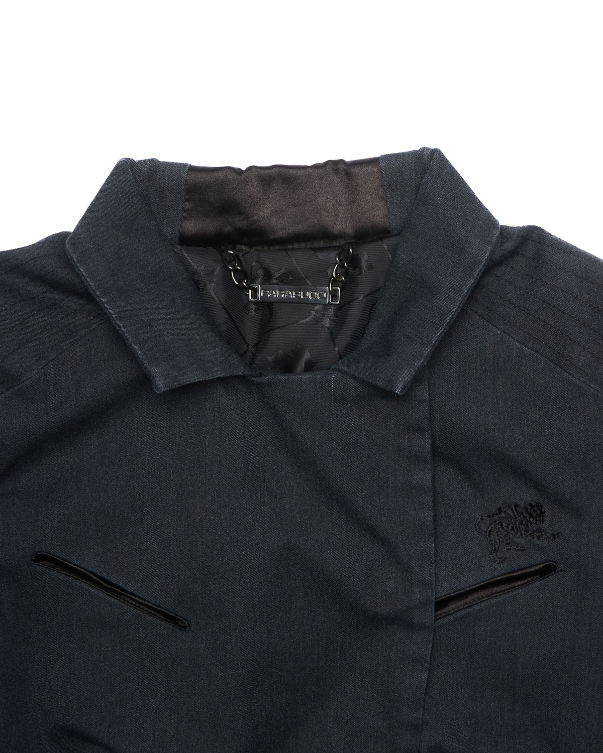 Early 2010s Parasuco Jacquard Lined Asymmetrical Moto Blazer