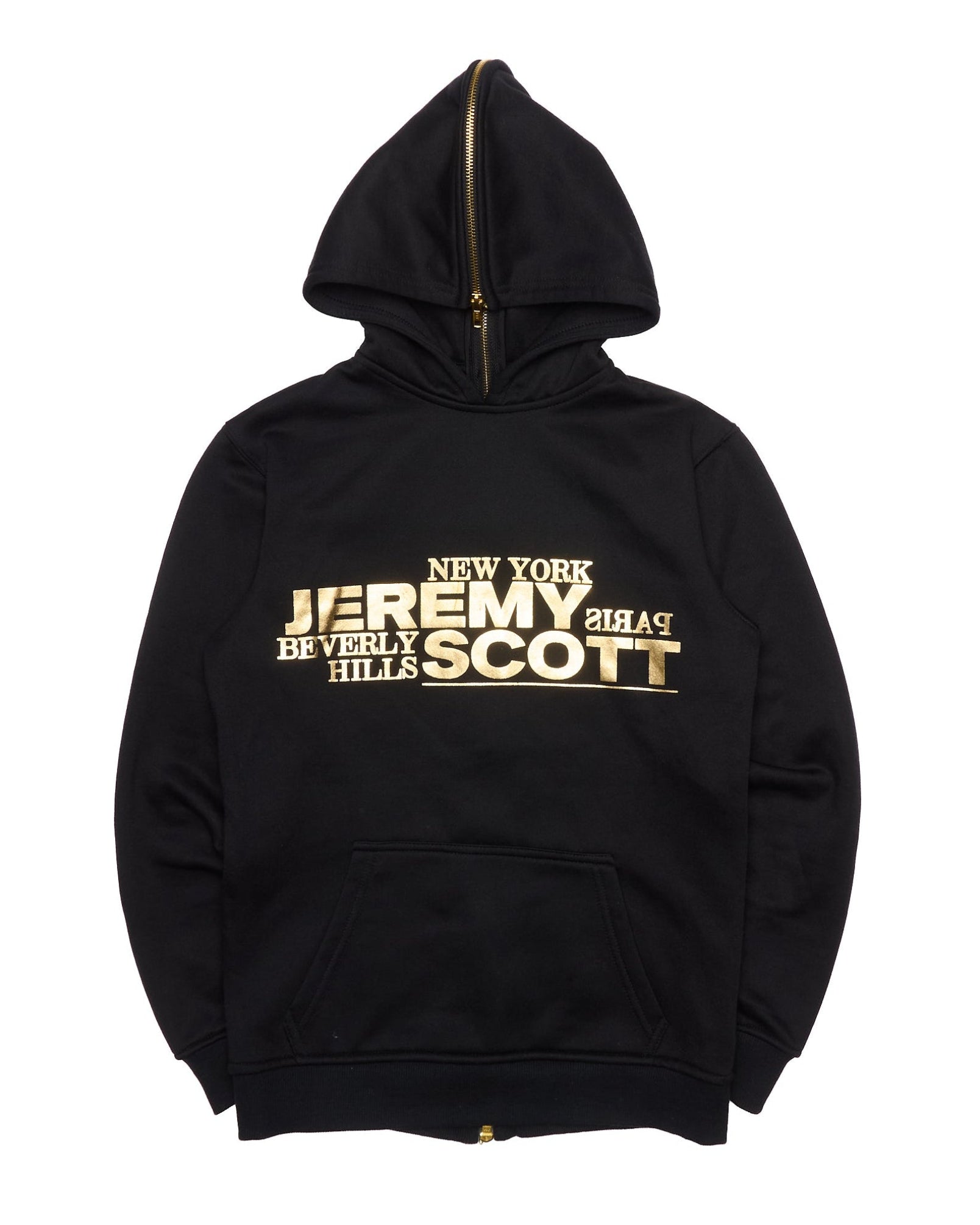 F/W15 Jeremy Scott x Adidas Originals Black/Gold Back-Zip Hoodie