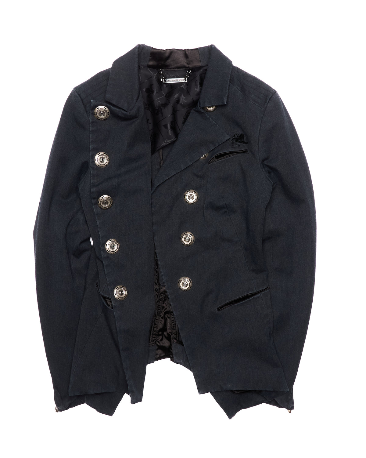 Early 2010s Parasuco Jacquard Lined Asymmetrical Moto Blazer