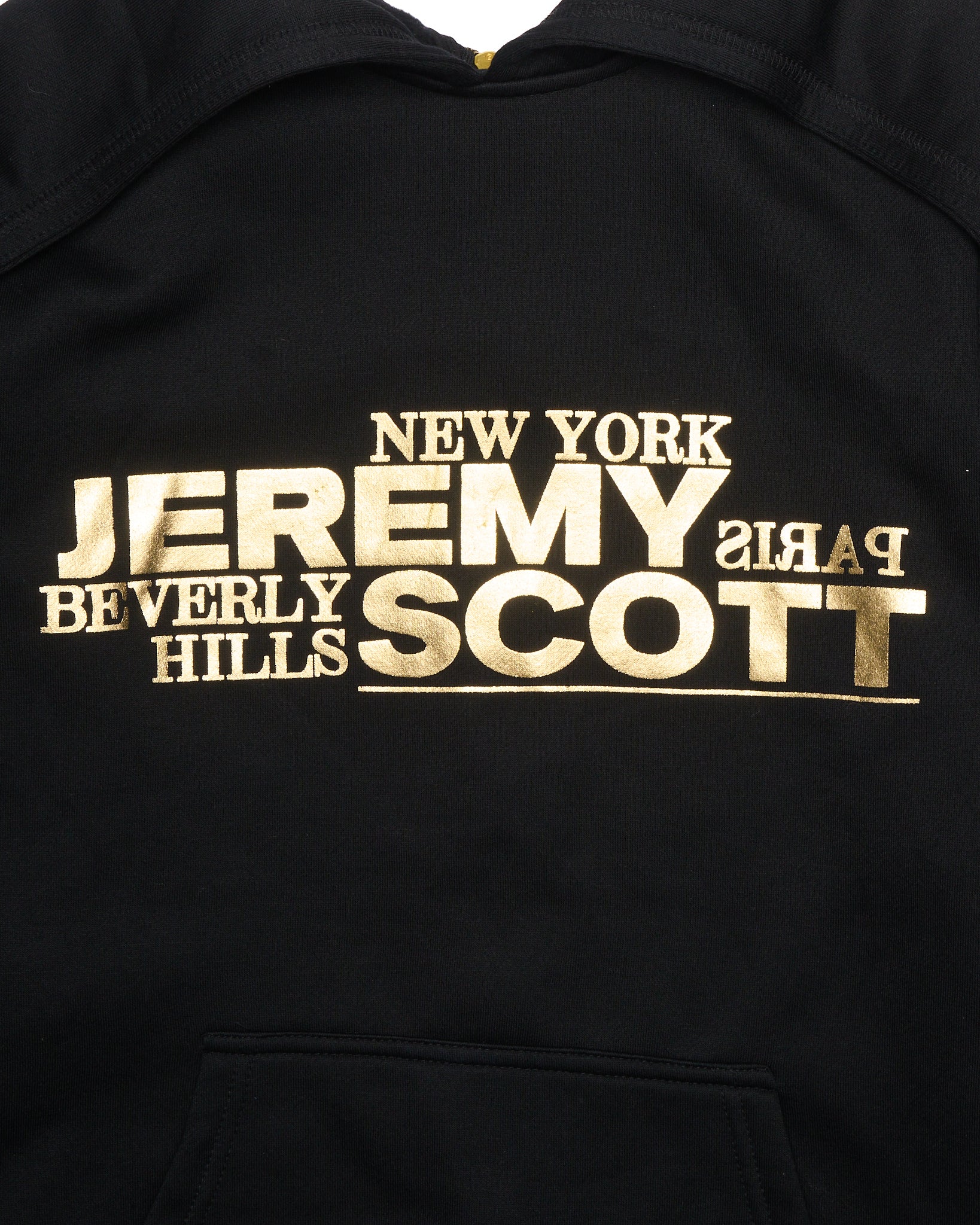 F/W15 Jeremy Scott x Adidas Originals Black/Gold Back-Zip Hoodie