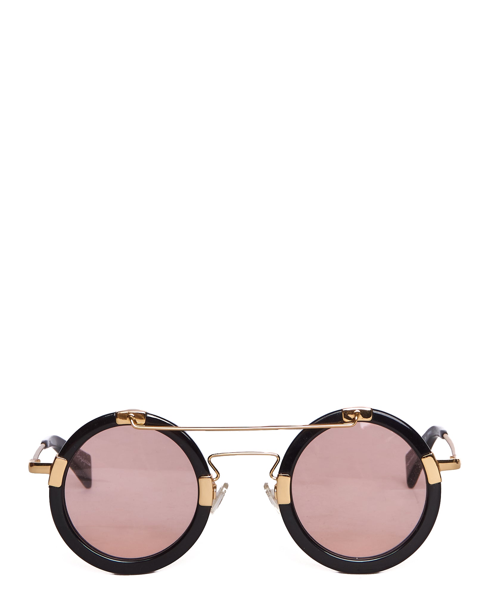 S/S15 Yohji Yamamoto 'YY5006' CAT3 Gold Toned Black Acetate Rose Tinted Sunglasses