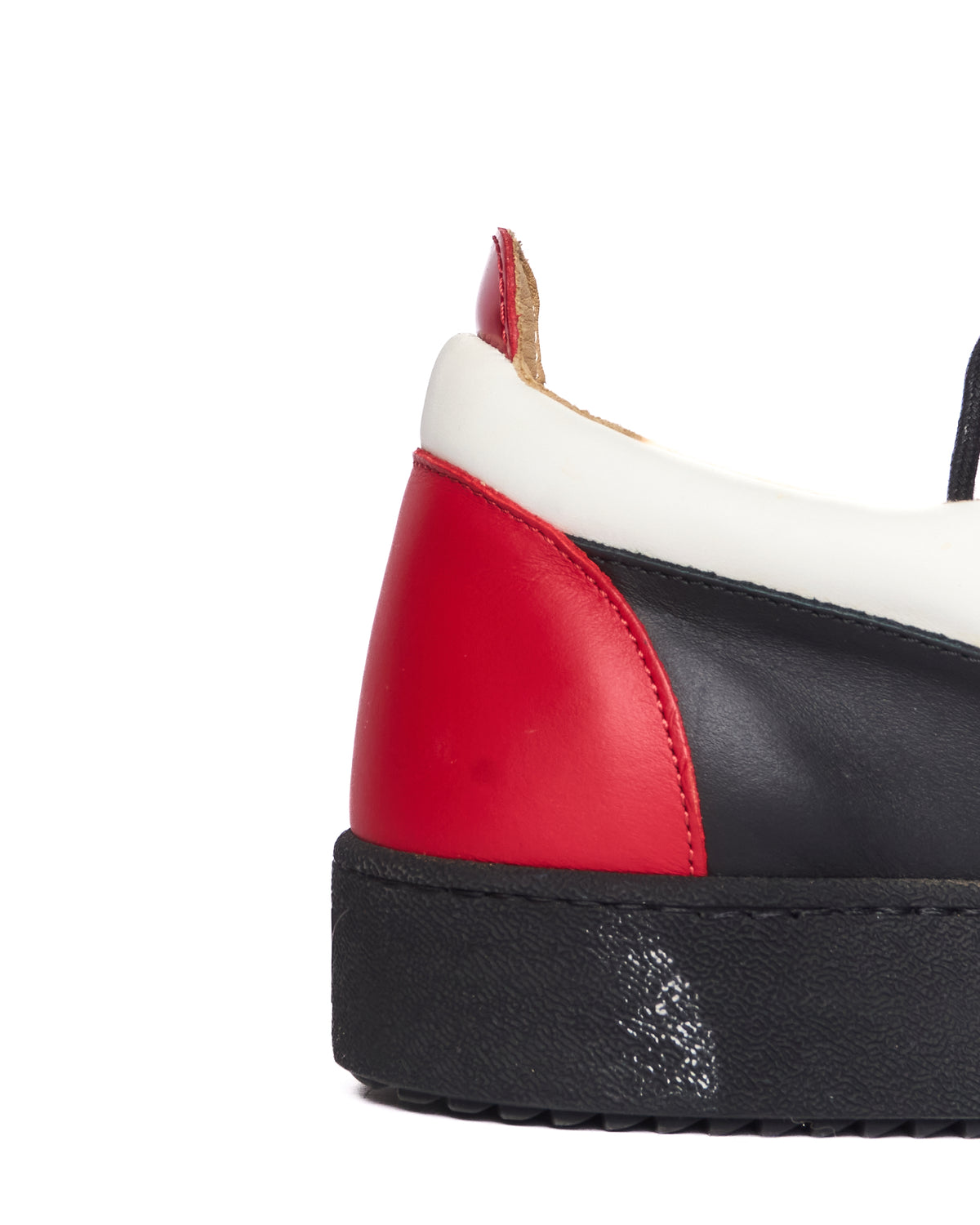 Giuseppe Zanotti Low Top Black/Red Accent White Sneakers
