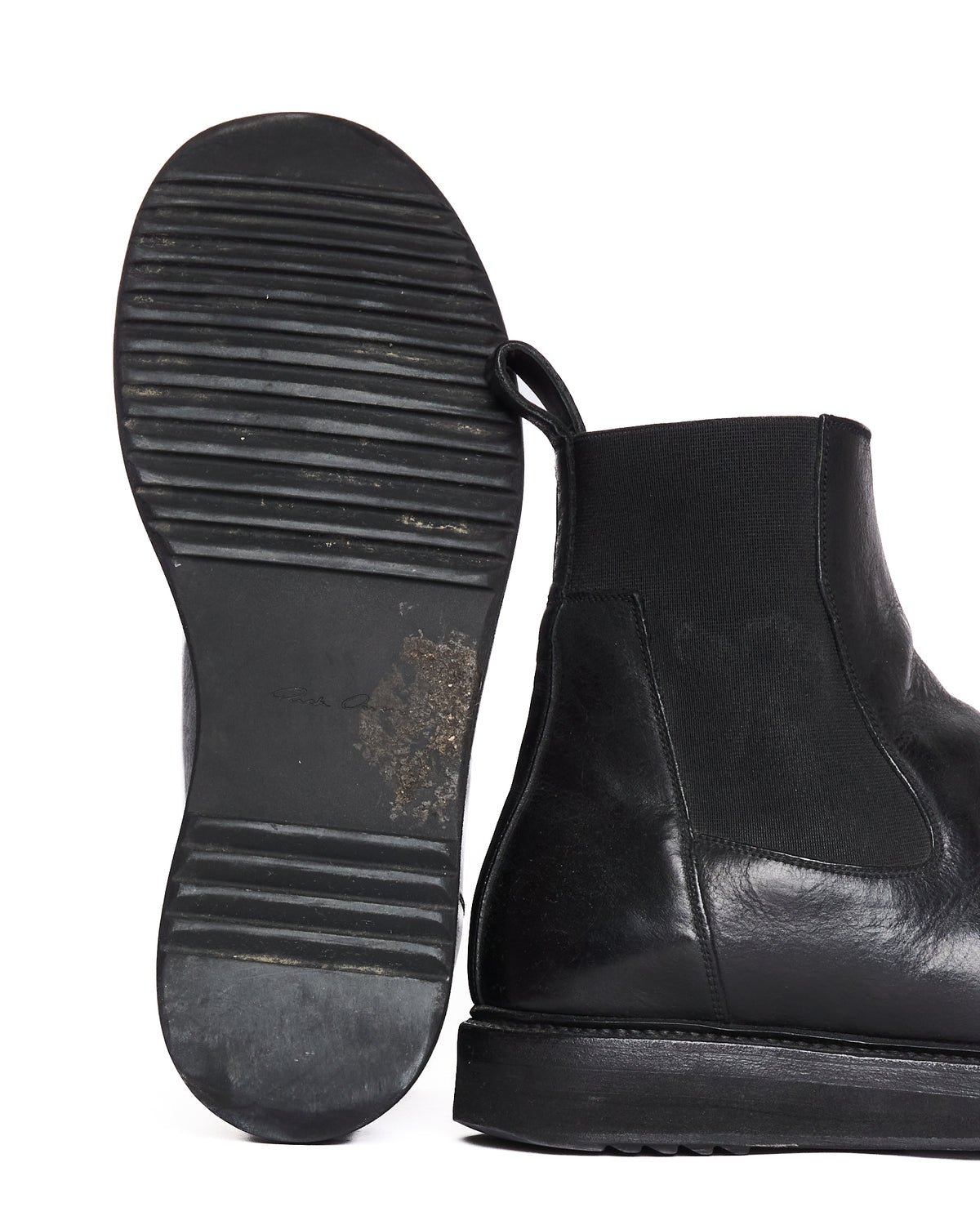 A/W20 Rick Owens "PERFORMA" Calf Leather Elastic Creeper Chelsea Boots