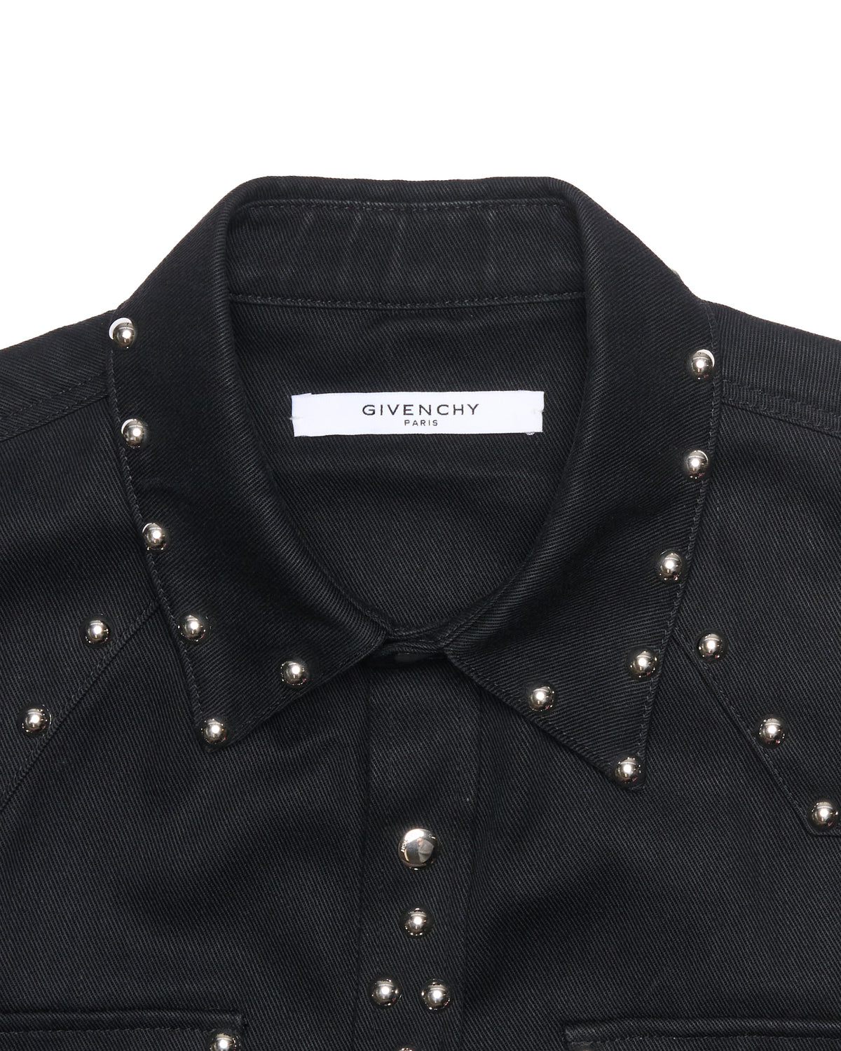 F/W15 Givenchy Two-Pocket Studded Denim Western Shirt