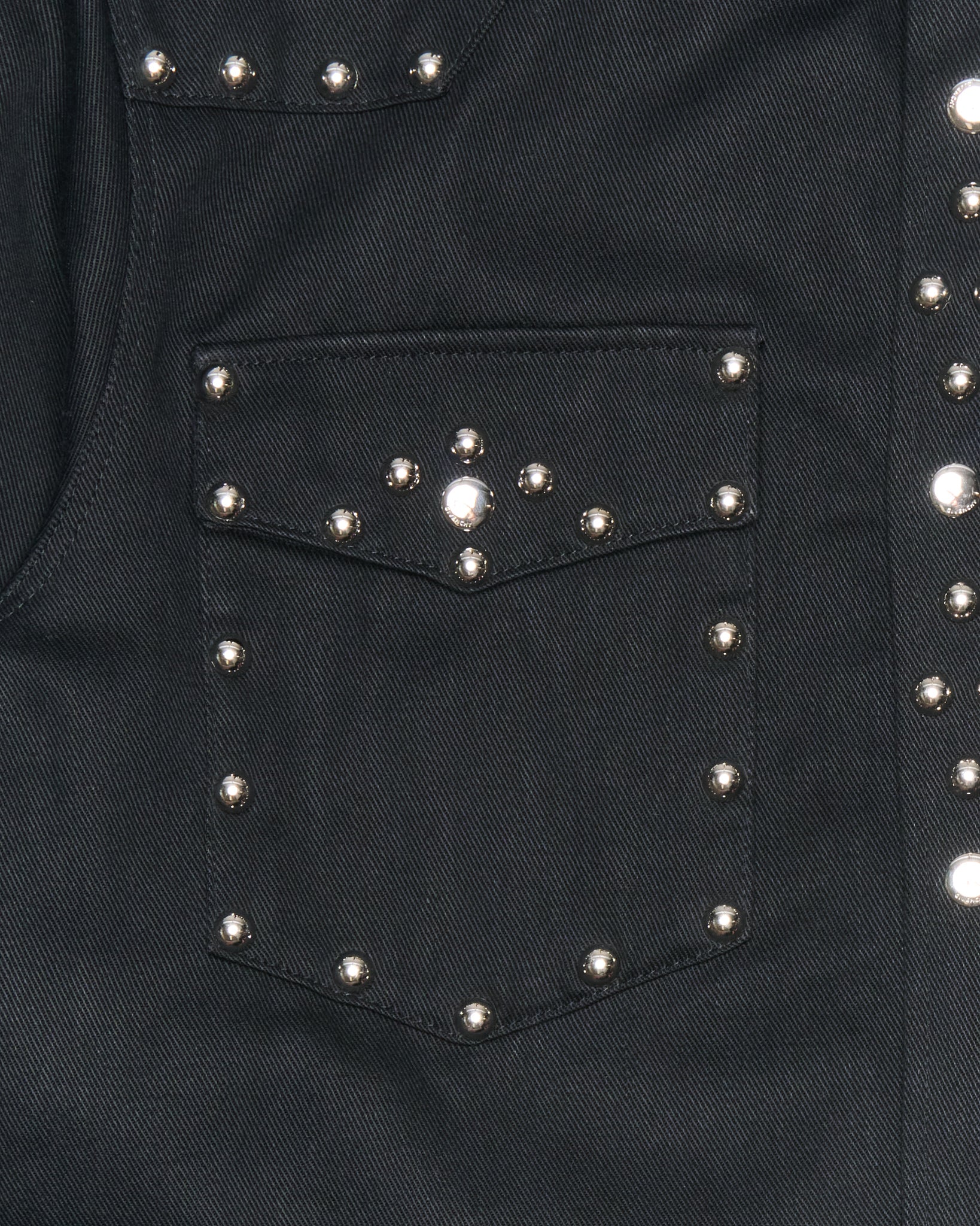 F/W15 Givenchy Two-Pocket Studded Denim Western Shirt
