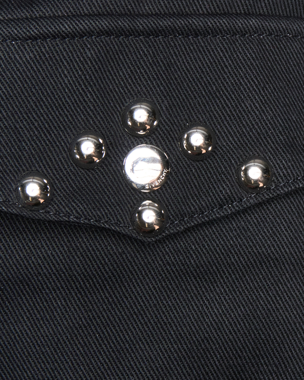 F/W15 Givenchy Two-Pocket Studded Denim Western Shirt