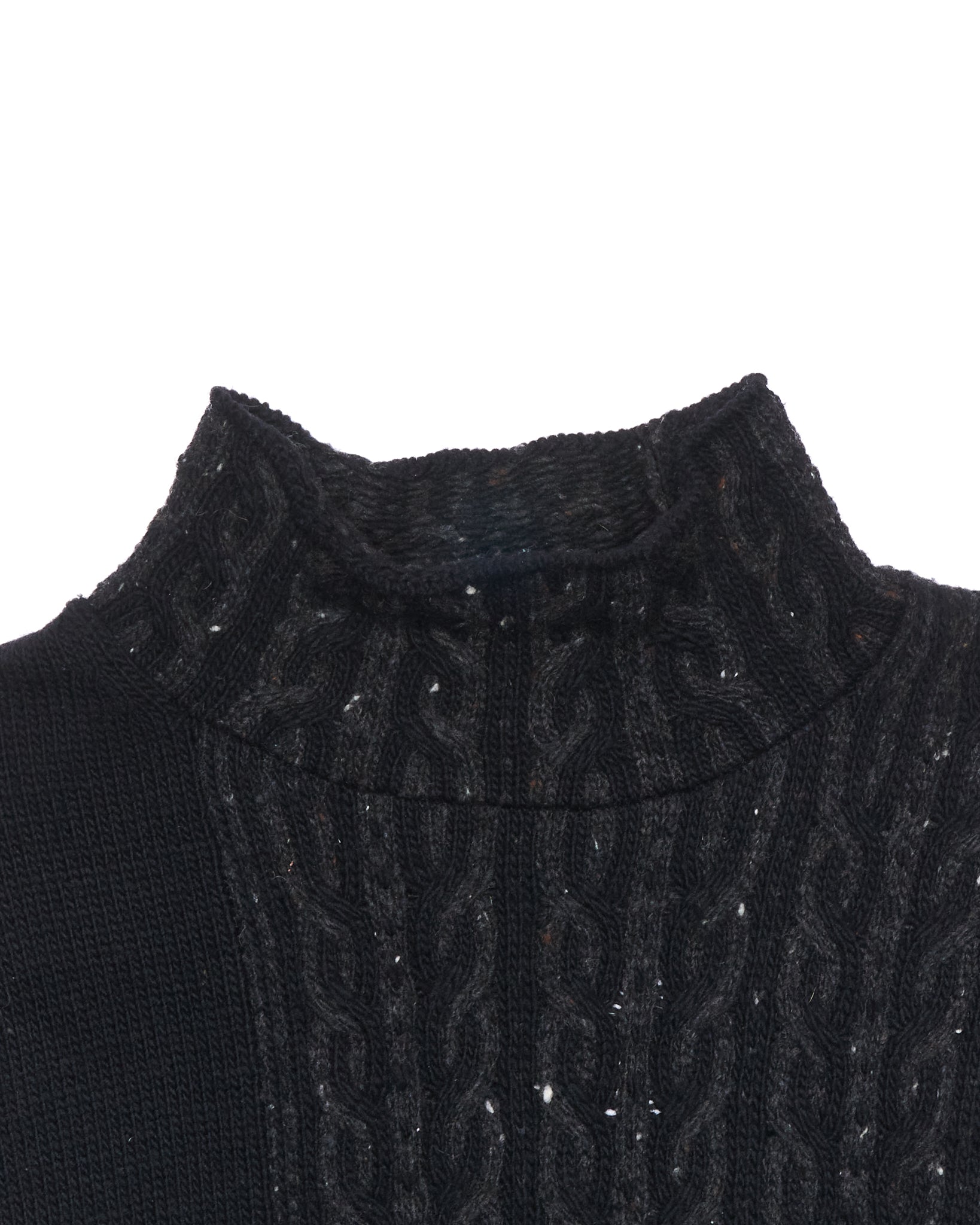 A/W23 Yohji Yamamoto POUR HOMME Asymmetric Cable Knit Mock Neck Jumper