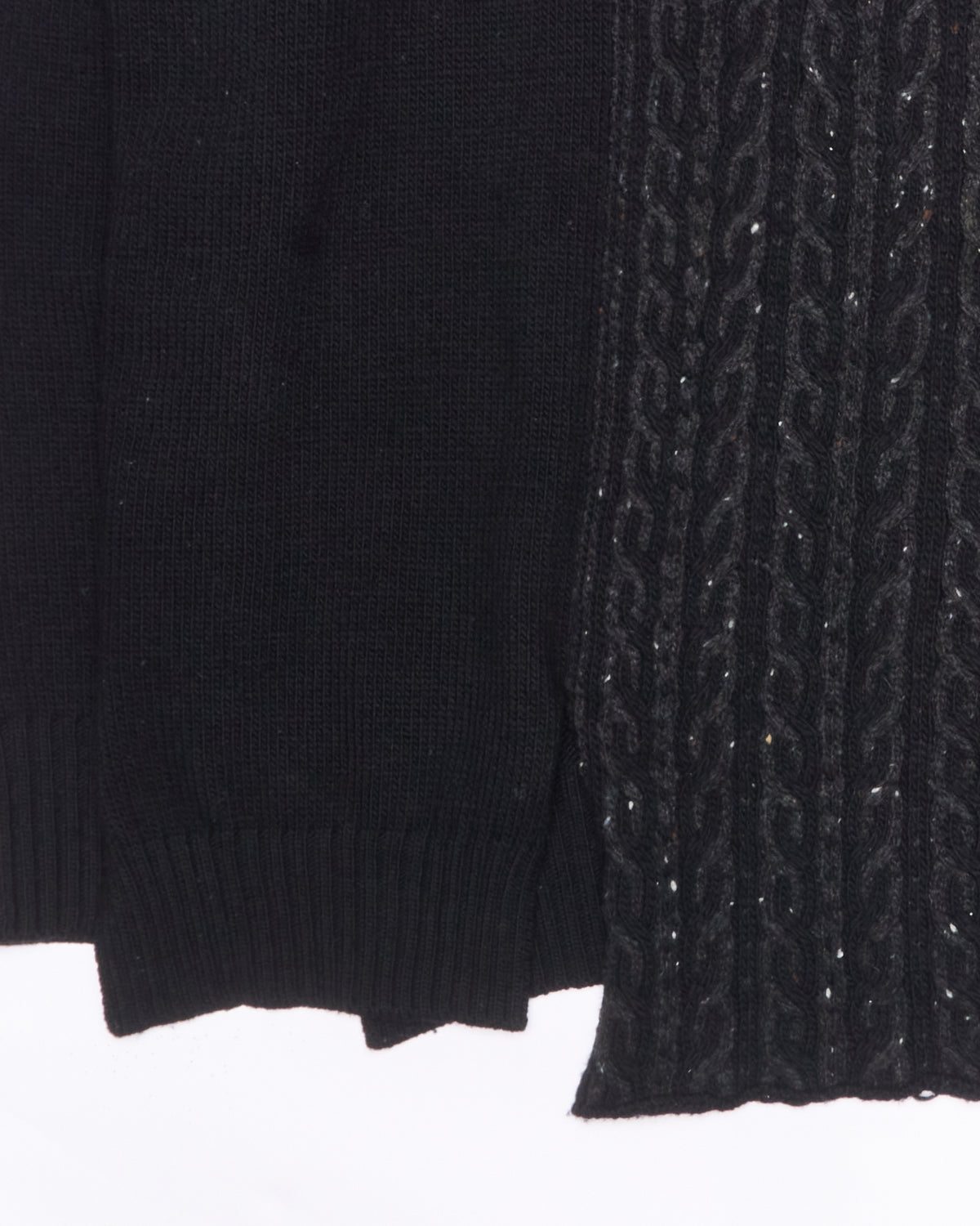 A/W23 Yohji Yamamoto POUR HOMME Asymmetric Cable Knit Mock Neck Jumper
