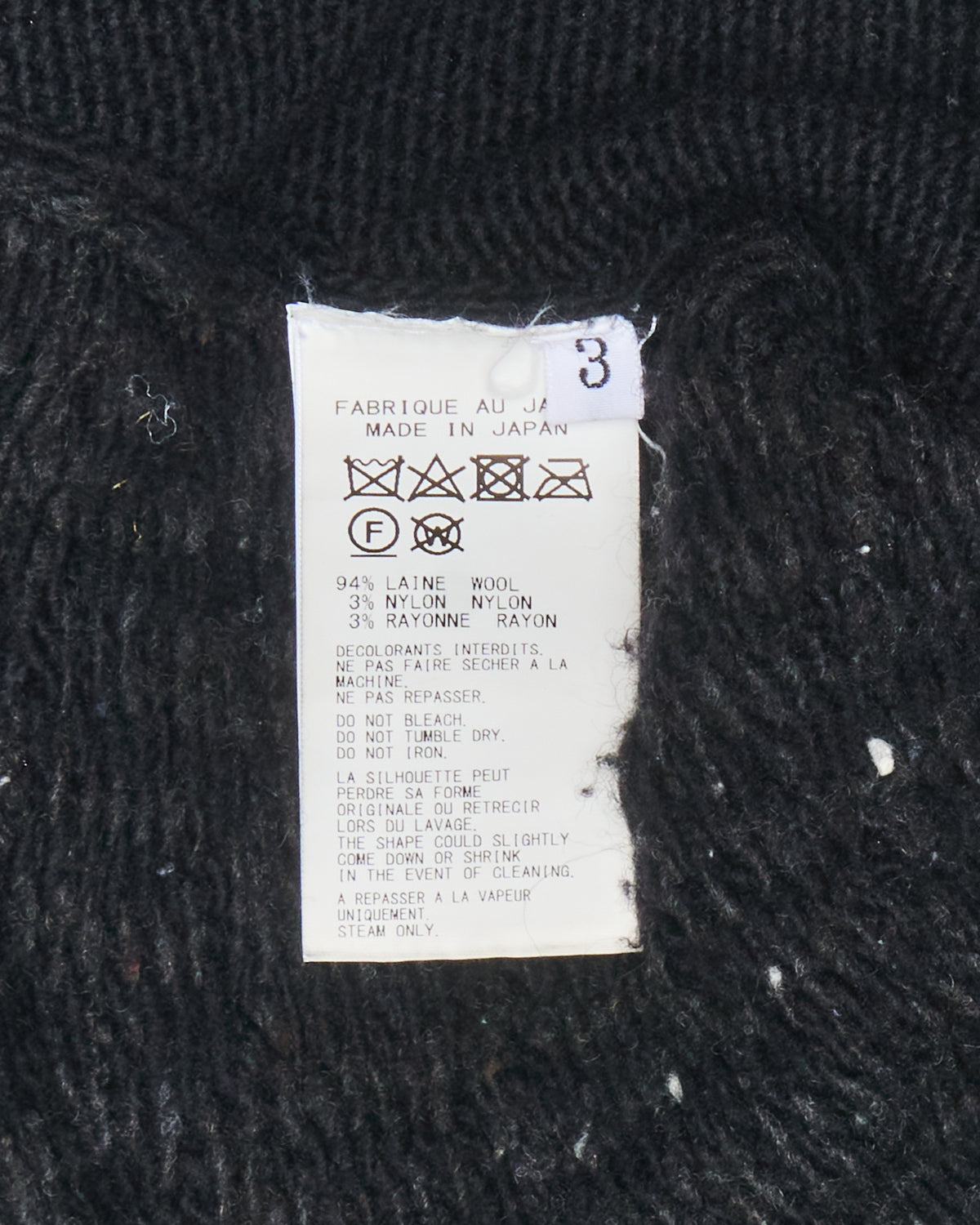 A/W23 Yohji Yamamoto POUR HOMME Asymmetric Cable Knit Mock Neck Jumper