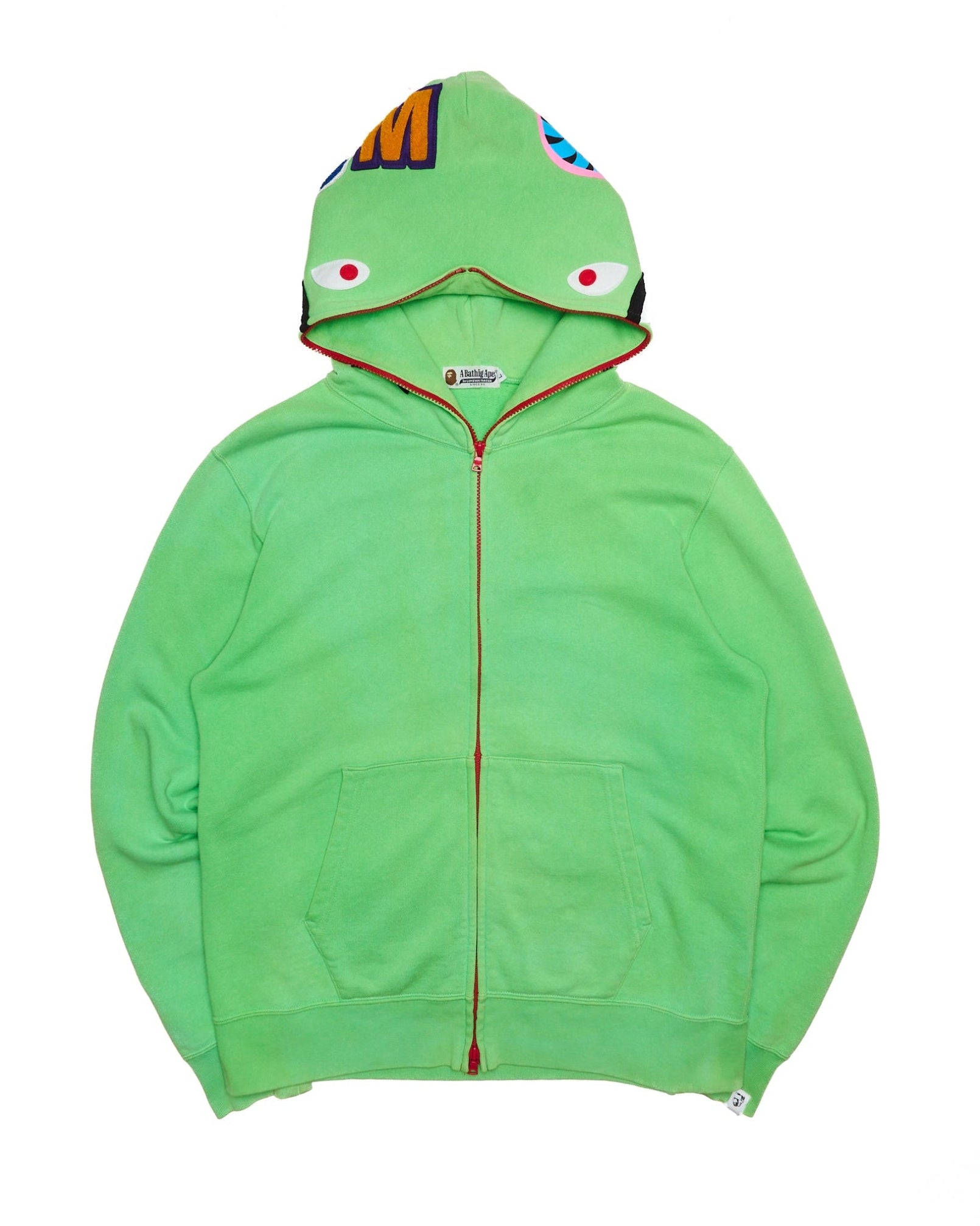 2010 BAPE Neon Pastel Shark Full-Zip Hoodie