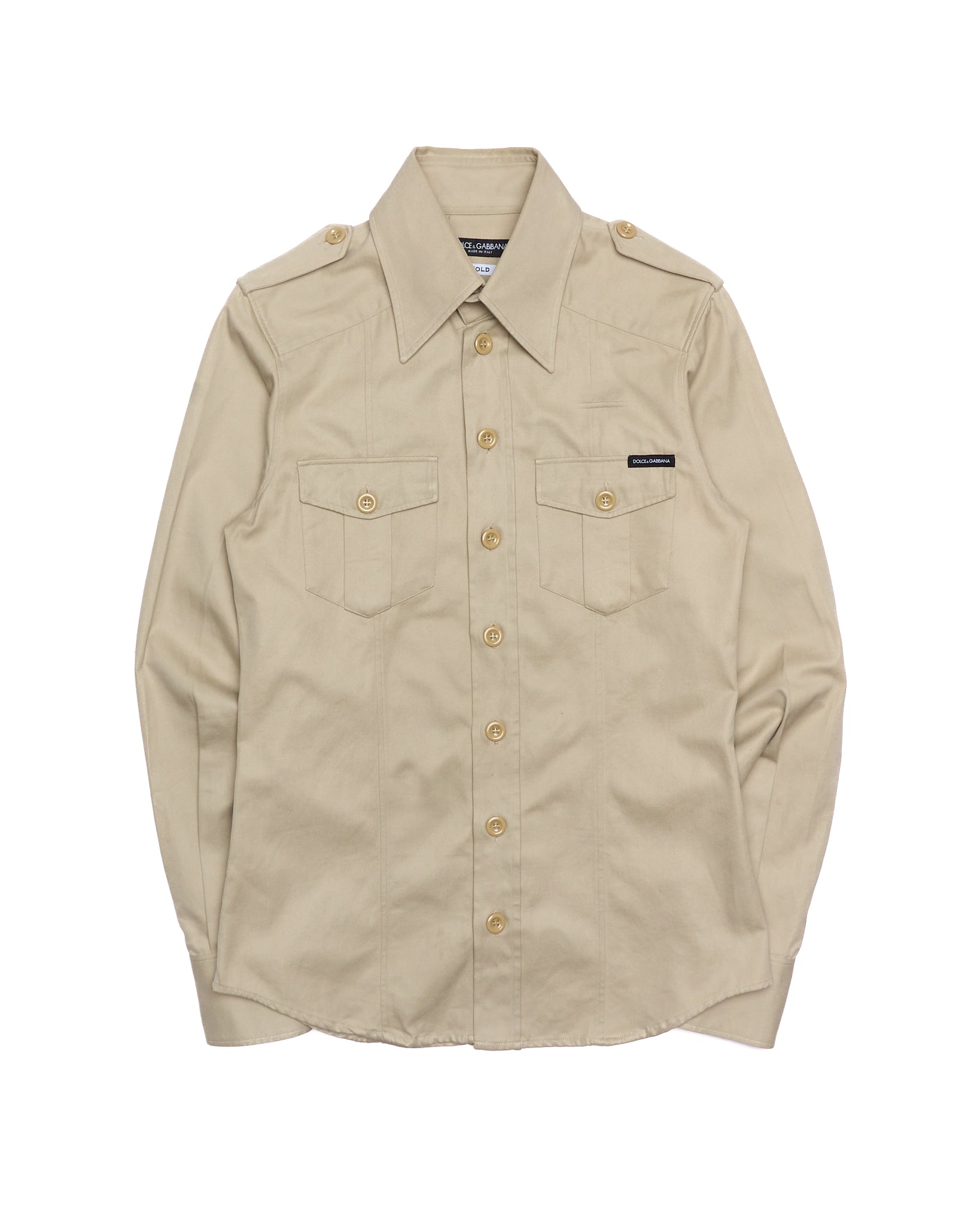 2010s Dolce & Gabbana Beige Safari Shirt
