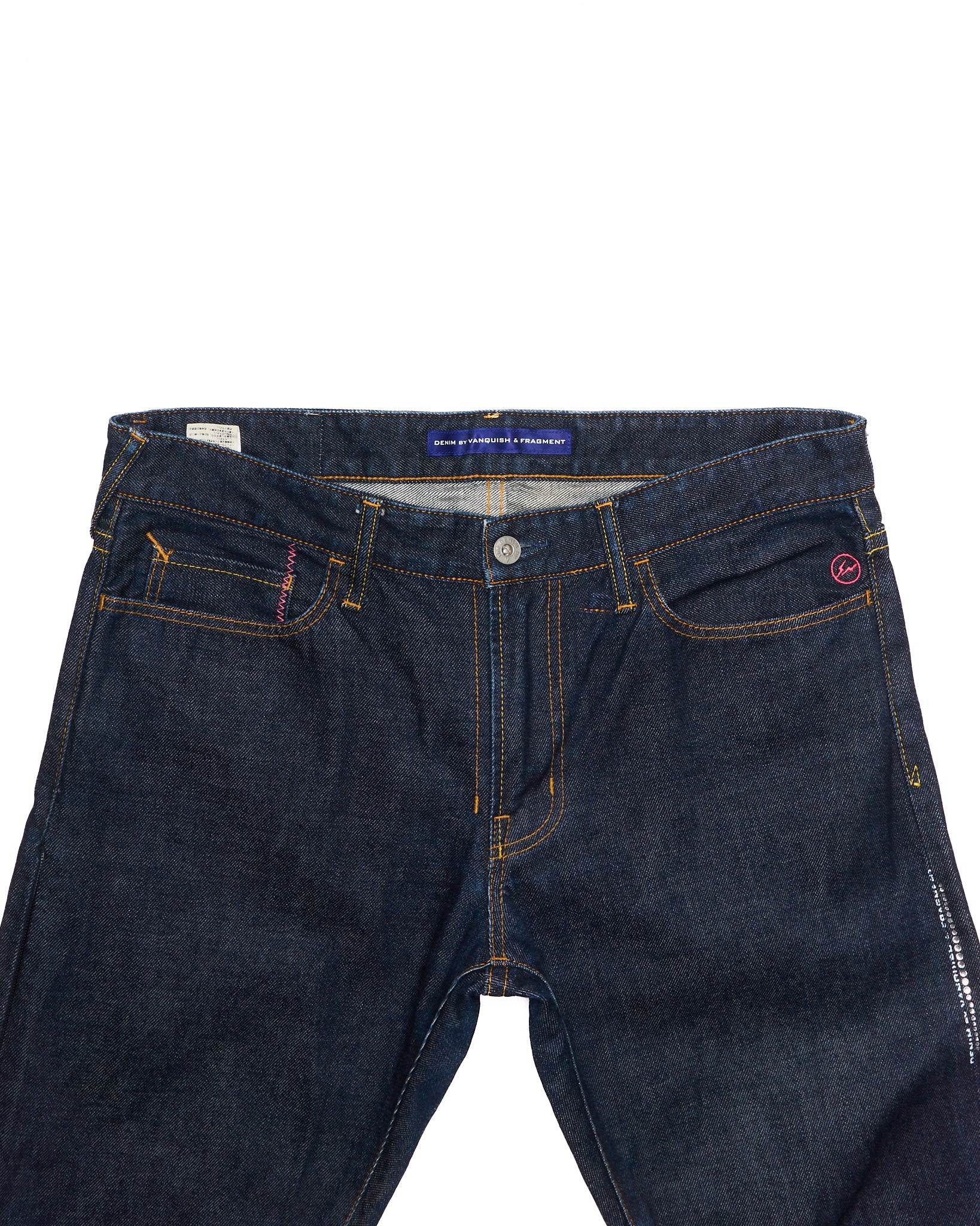 Early 2010s Vanquish x Fragment Side-Embellished Dark Indigo Jeans