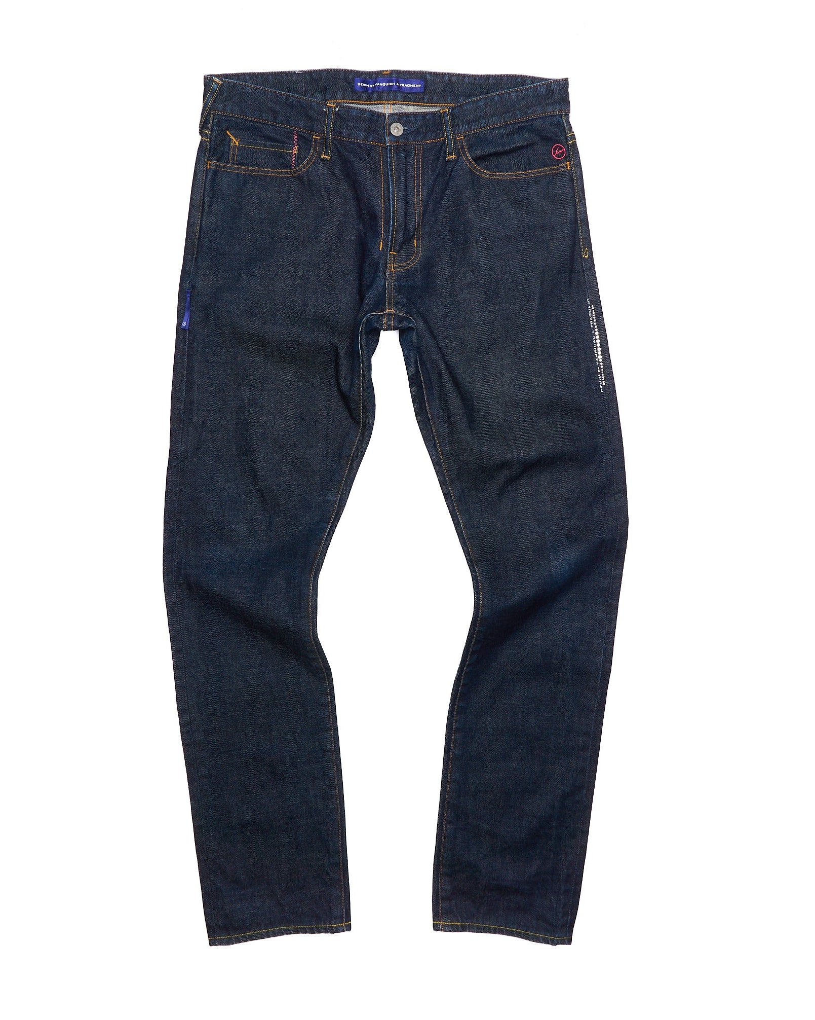 Early 2010s Vanquish x Fragment Side-Embellished Dark Indigo Jeans