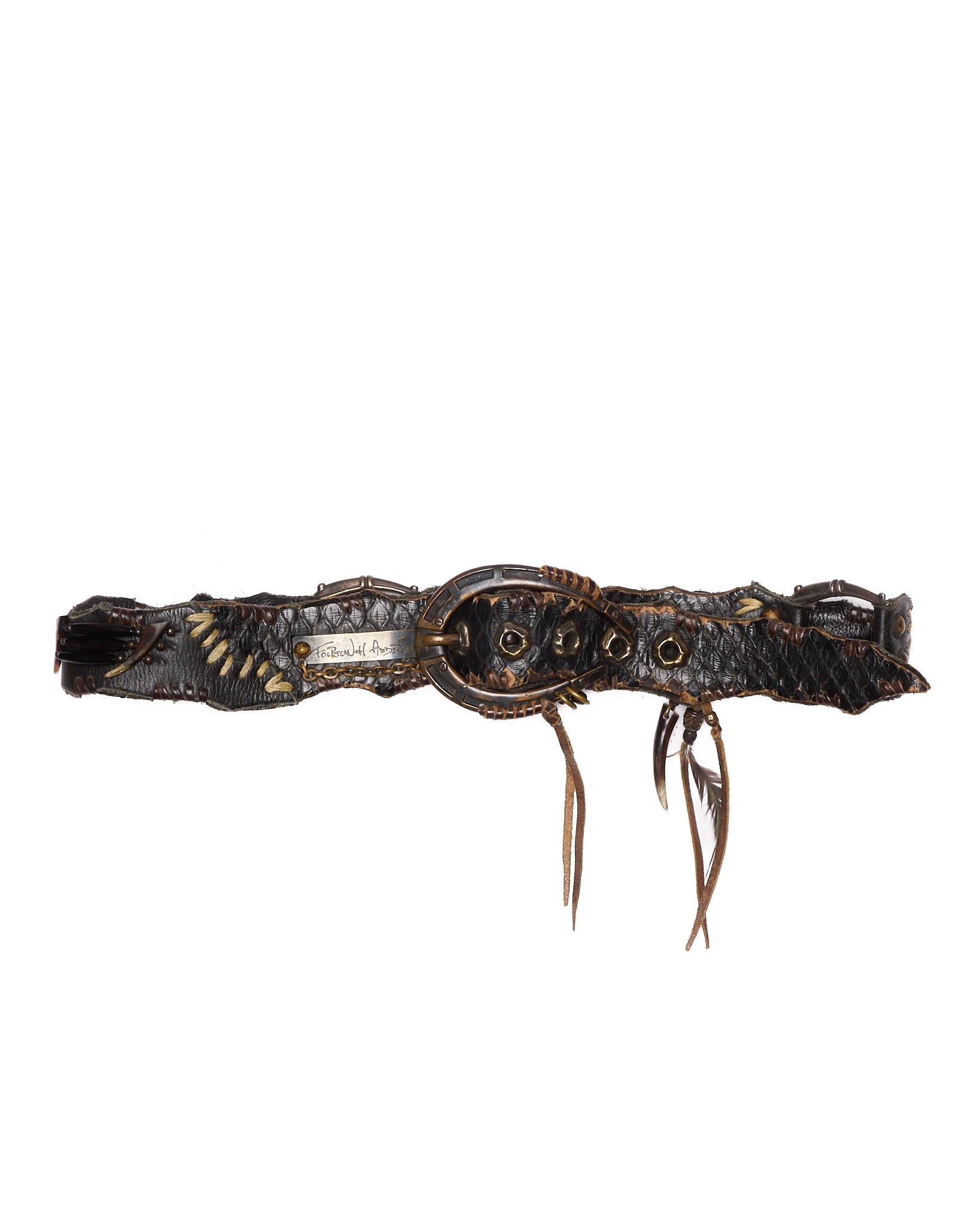 Early 00s 14th Addiction Scar-Stitched Pirate Belt