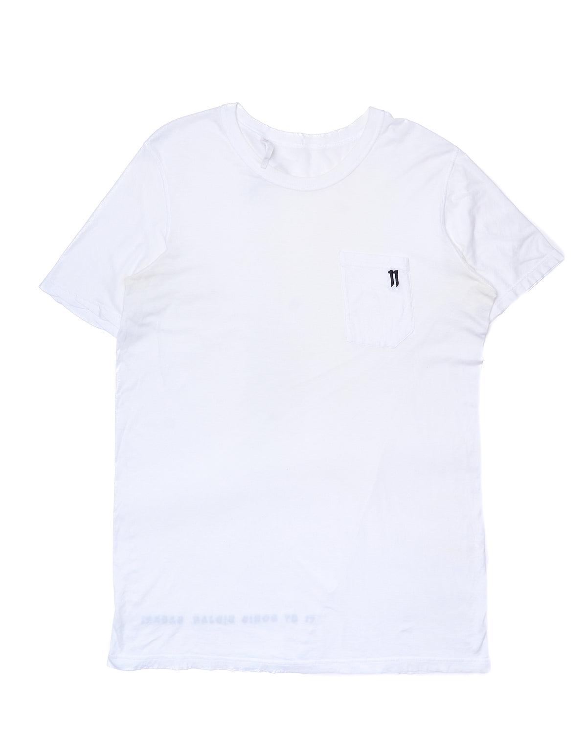 11 by Boris Bidjan Saberi AW18-19 'TS5' White Patch Pocket Embroidered T-shirt