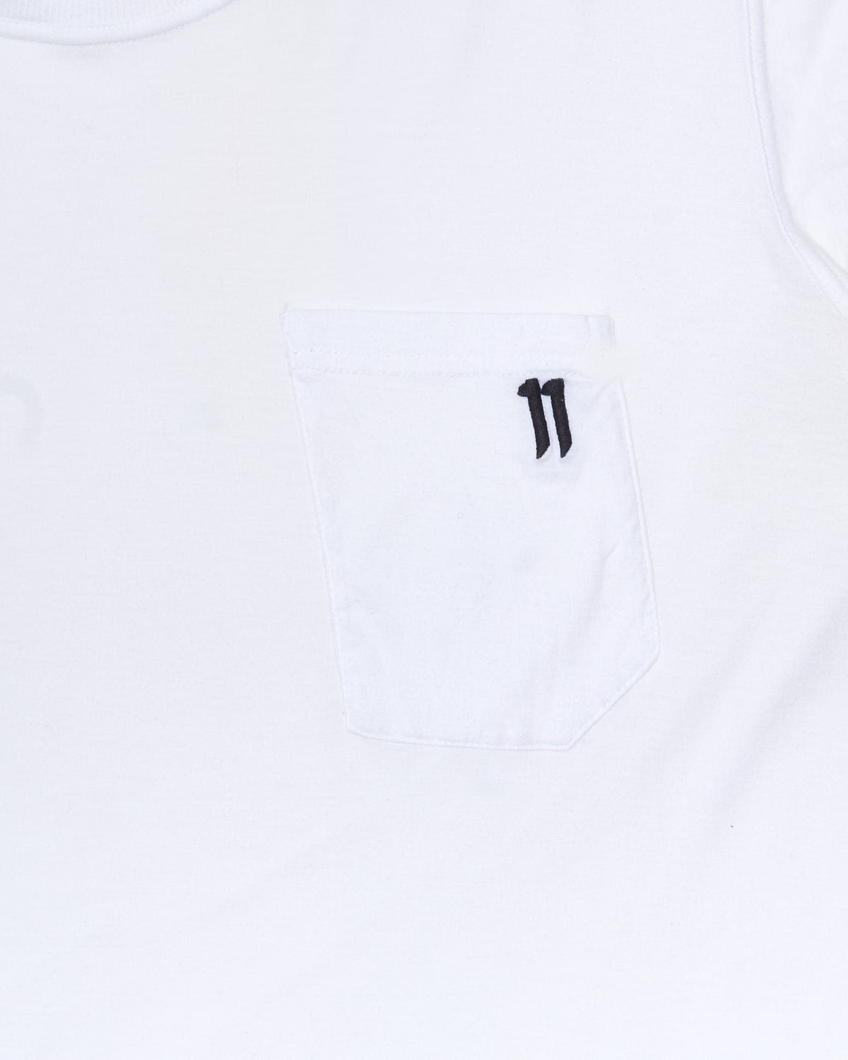 11 by Boris Bidjan Saberi AW18-19 'TS5' White Patch Pocket Embroidered T-shirt
