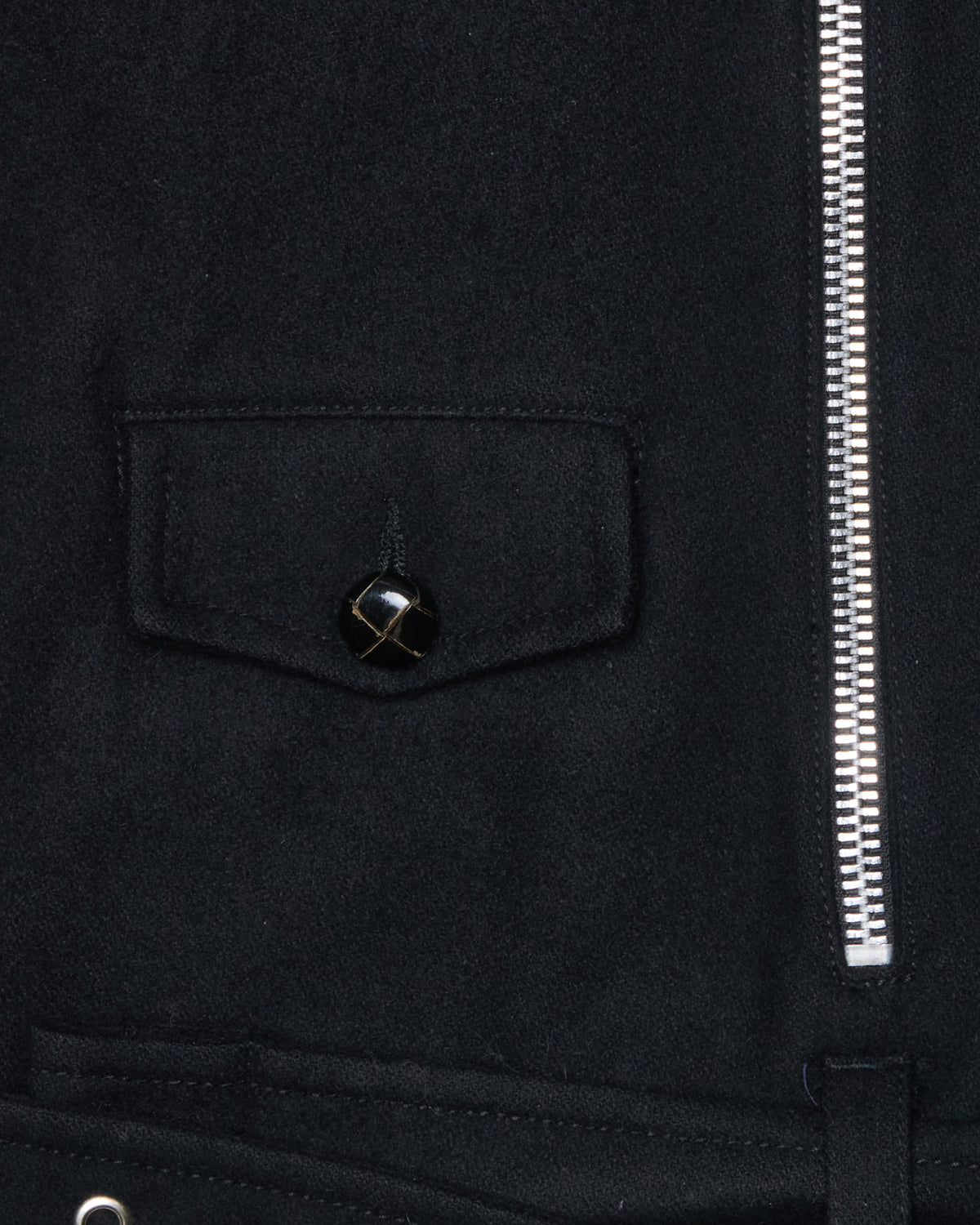 A/W04 Xavier Delcour “To Be Kissed” Black Wool Biker Zip-Jacket