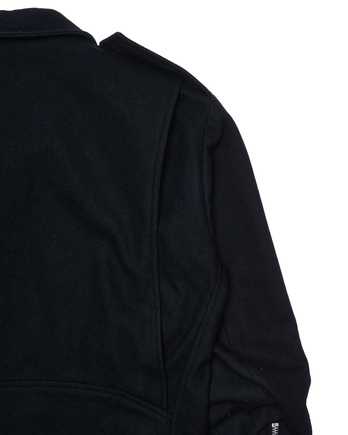 A/W04 Xavier Delcour “To Be Kissed” Black Wool Biker Zip-Jacket